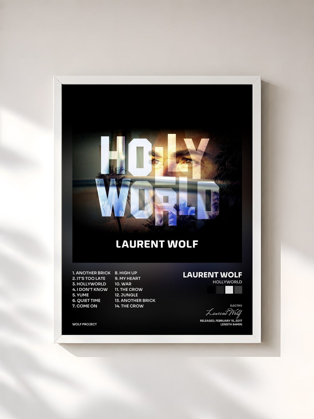 #blanc Hollyworld von Laurent Wolf als gerahmter Kunstdruck, weißer Rahmen, gedruckt und gerahmt in Frankreich