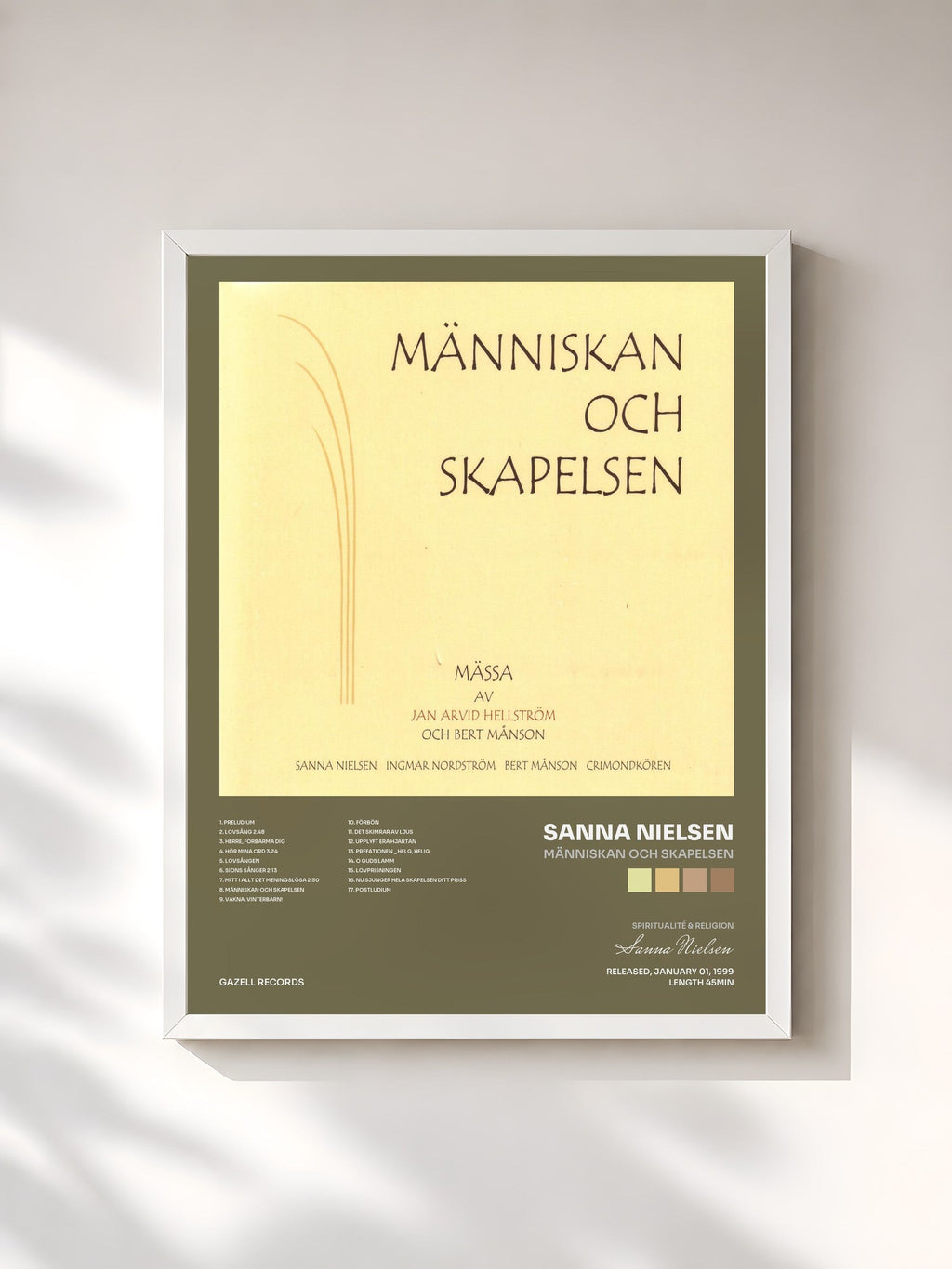 #blanc Människan och skapelsen di Sanna Nielsen in stampa incorniciata, cornice bianca, stampata e incorniciata in Francia