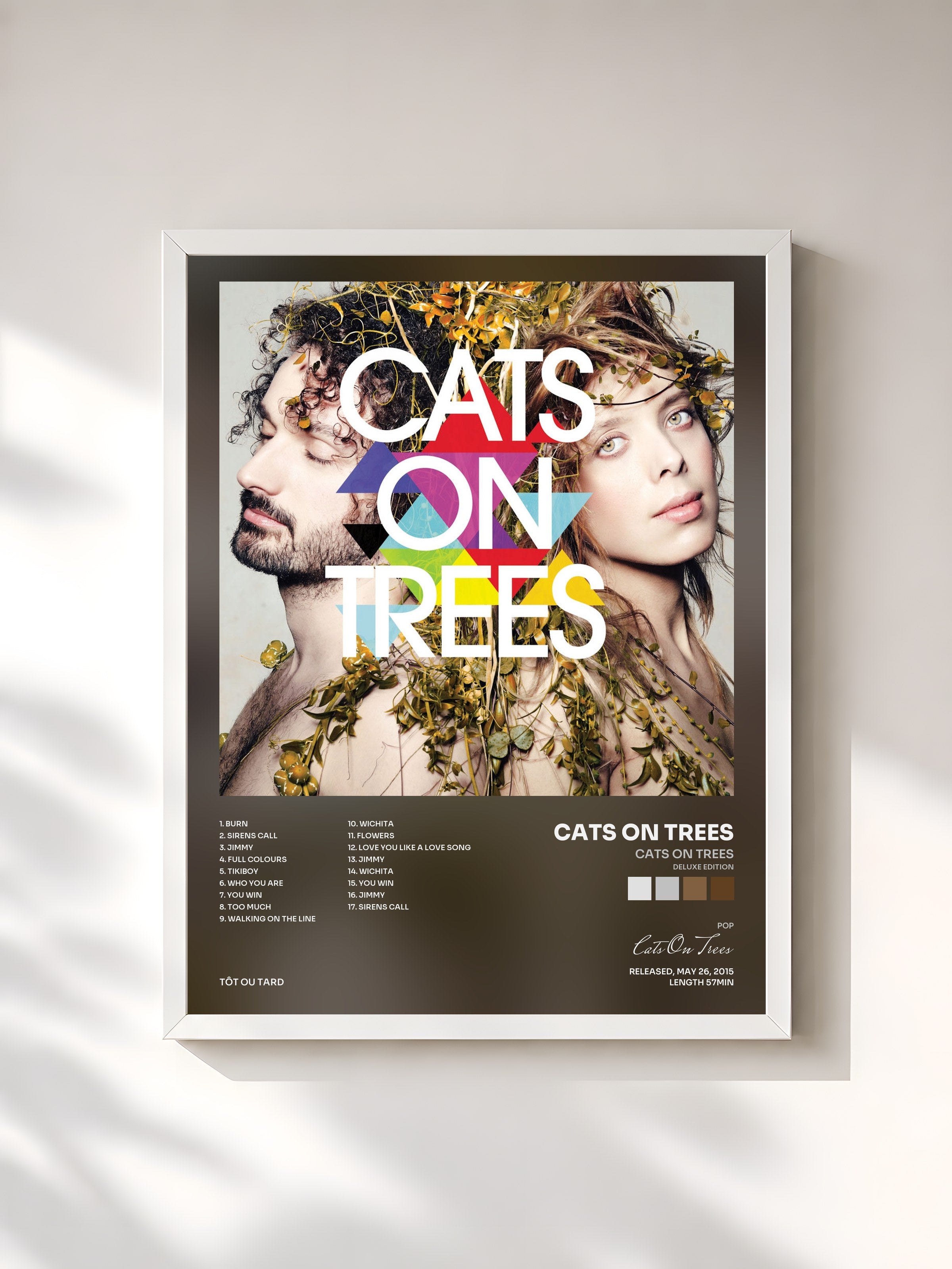 #blanc Tableau de l'album Cats On Trees (Deluxe Edition) de Cats On Trees, cadre blanc, imprimé et encadré en France