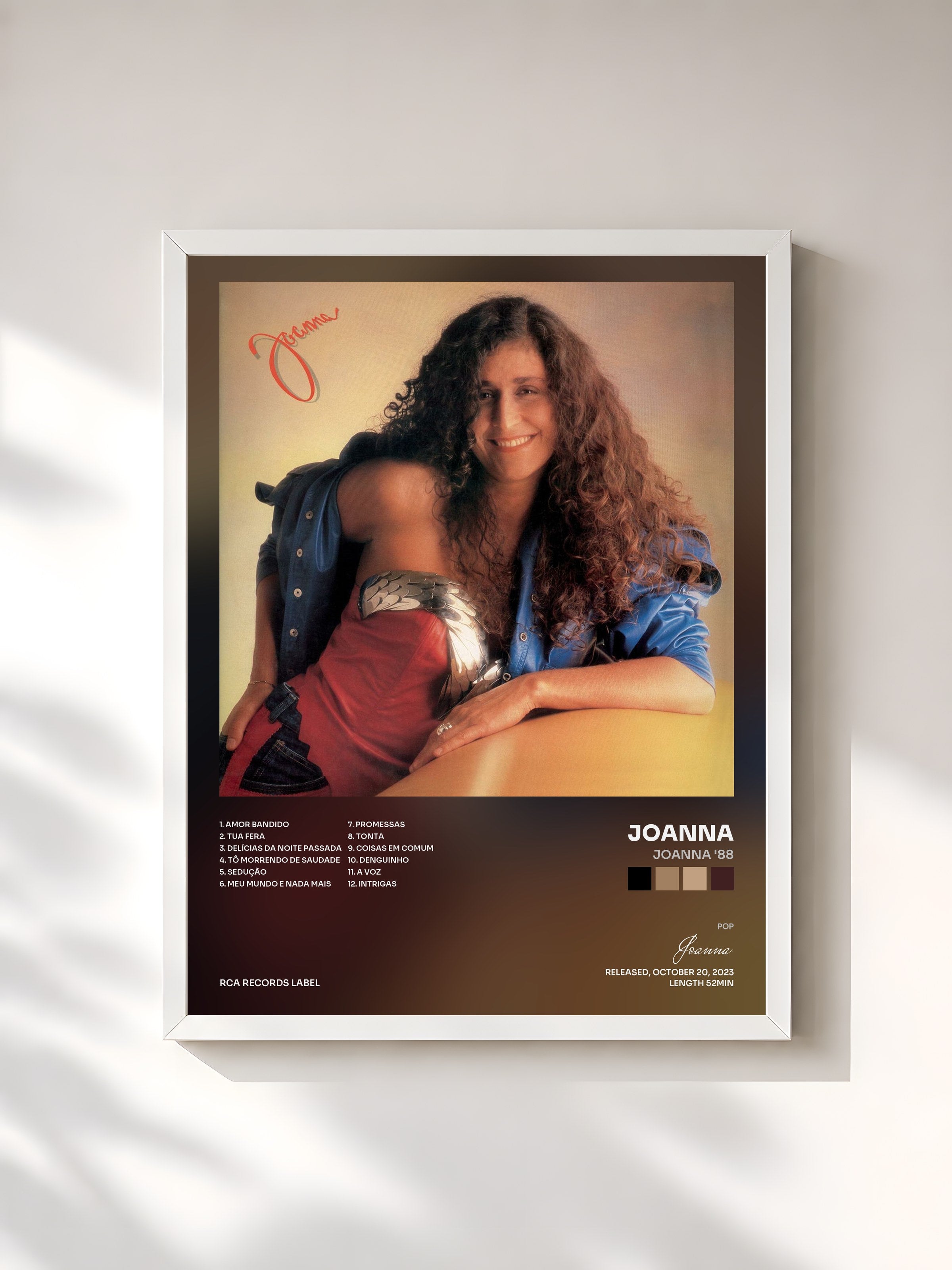 #blanc Tableau de l'album Joanna '88 de Joanna, cadre blanc, imprimé et encadré en France