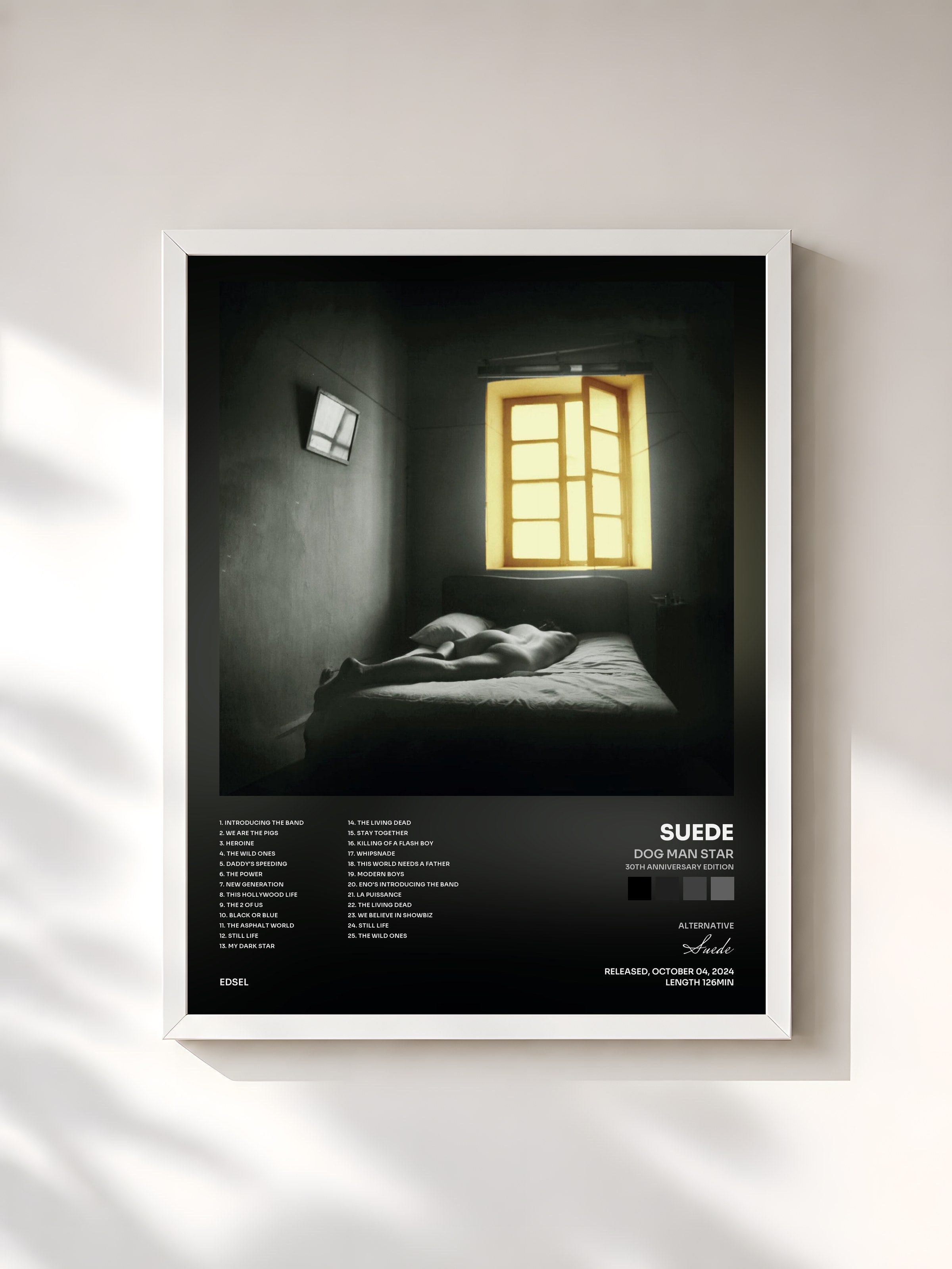 #blanc Tableau de l'album Dog Man Star (30th Anniversary Edition) de Suede, cadre blanc, imprimé et encadré en France