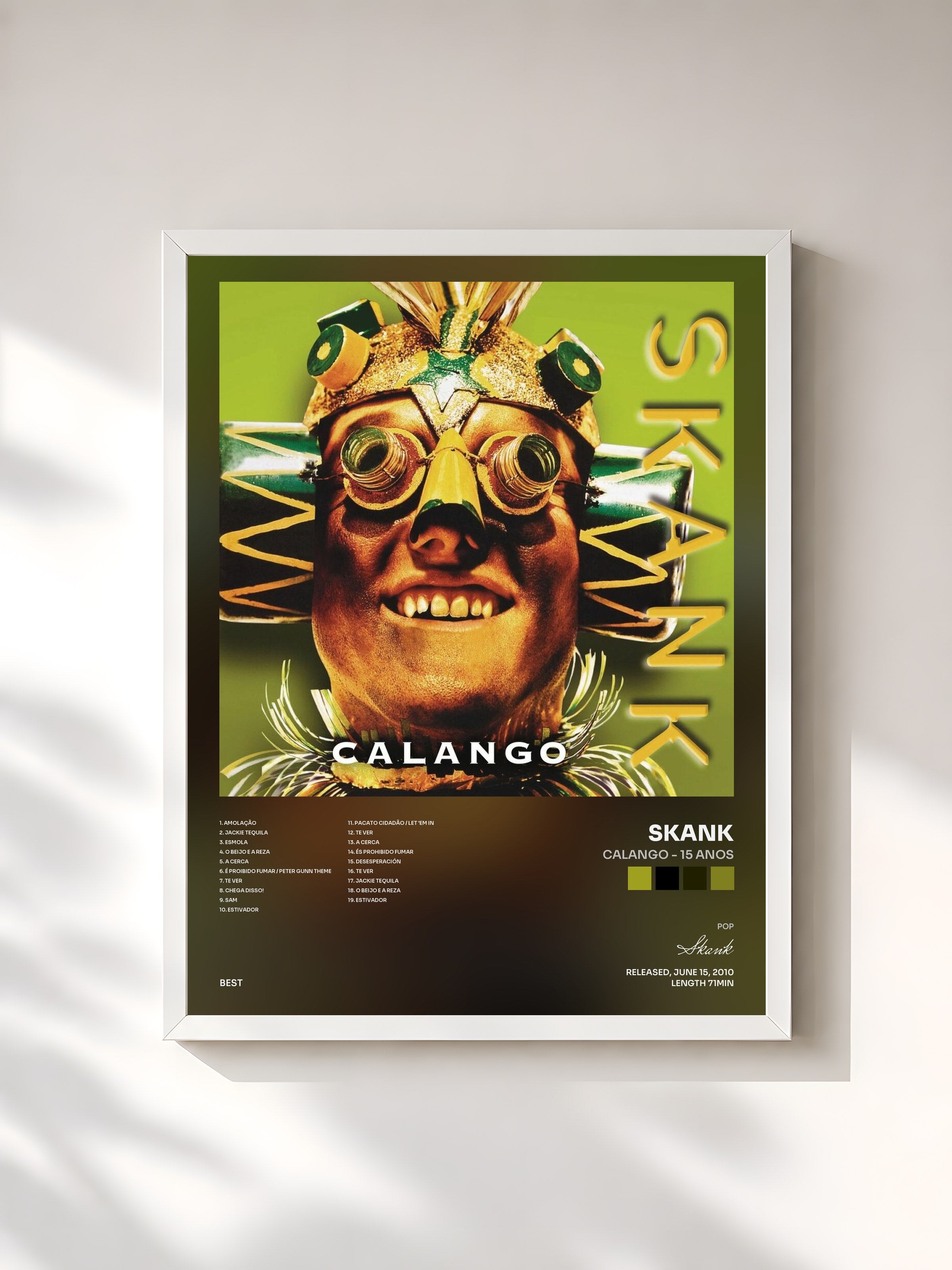 #blanc Tableau de l'album Calango - 15 anos de Skank, cadre blanc, imprimé et encadré en France
