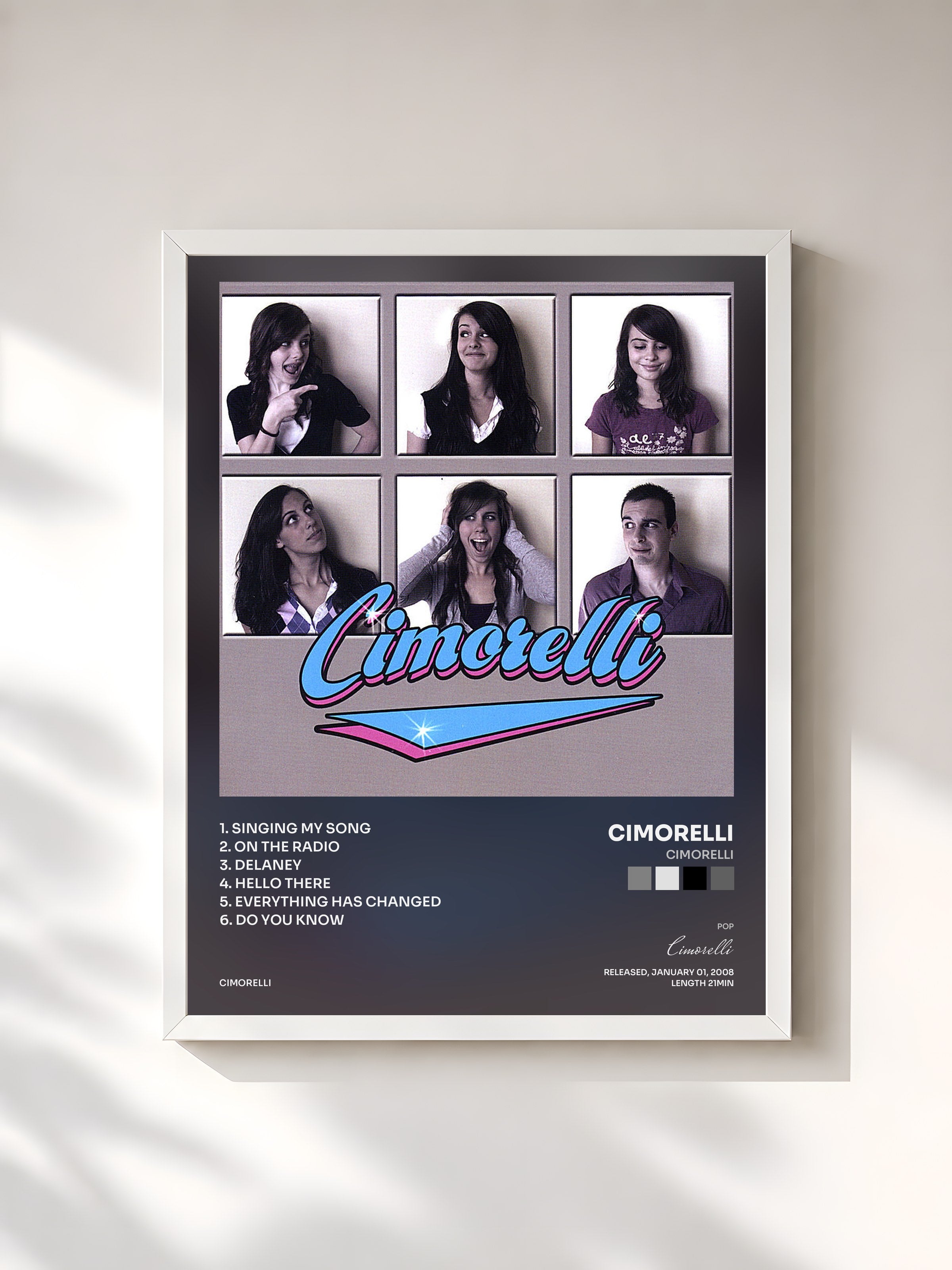 #blanc Tableau de l'album Cimorelli de Cimorelli, cadre blanc, imprimé et encadré en France