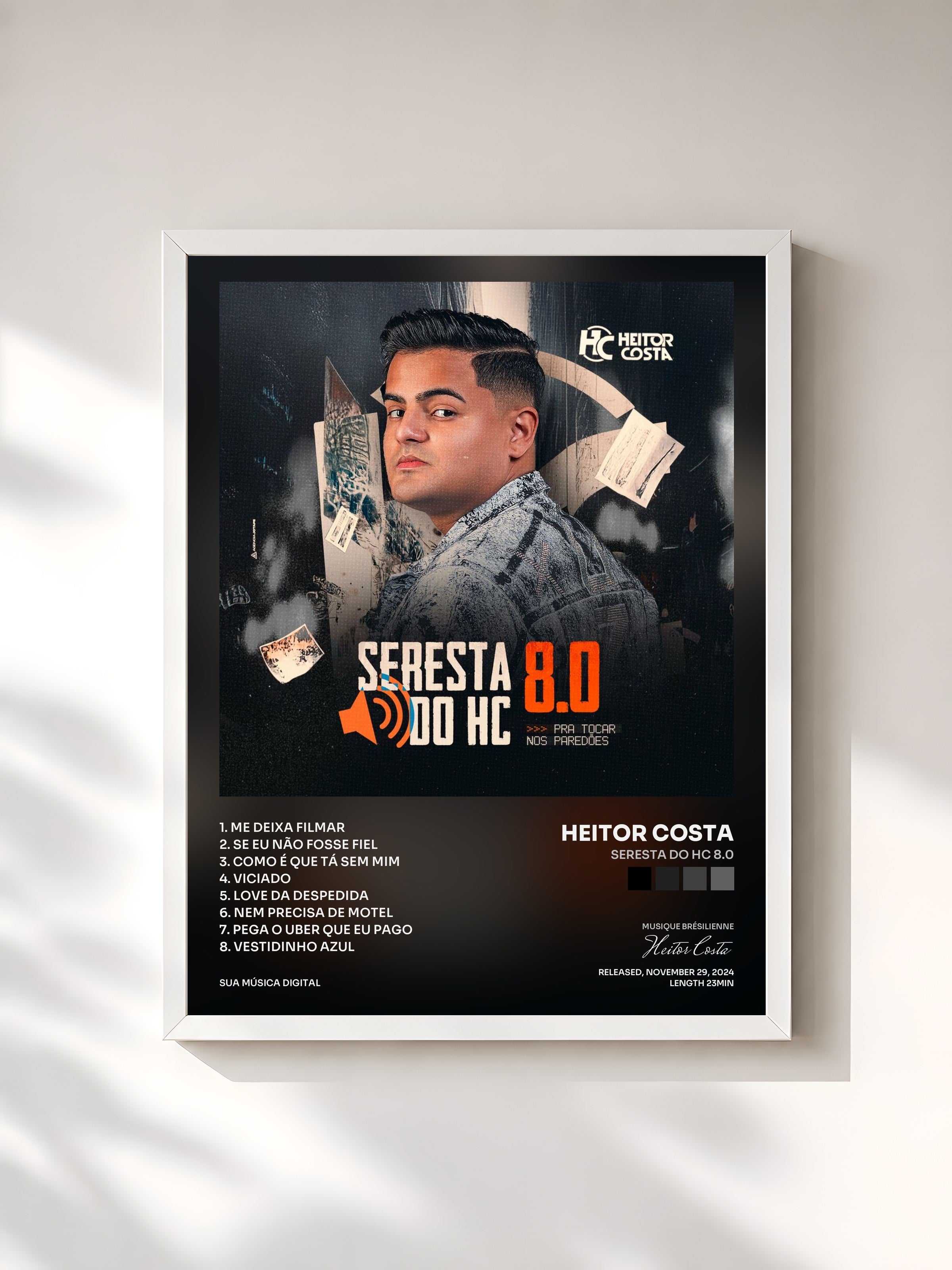 #blanc Tableau de l'album Seresta do HC 8.0 de Heitor Costa, cadre blanc, imprimé et encadré en France