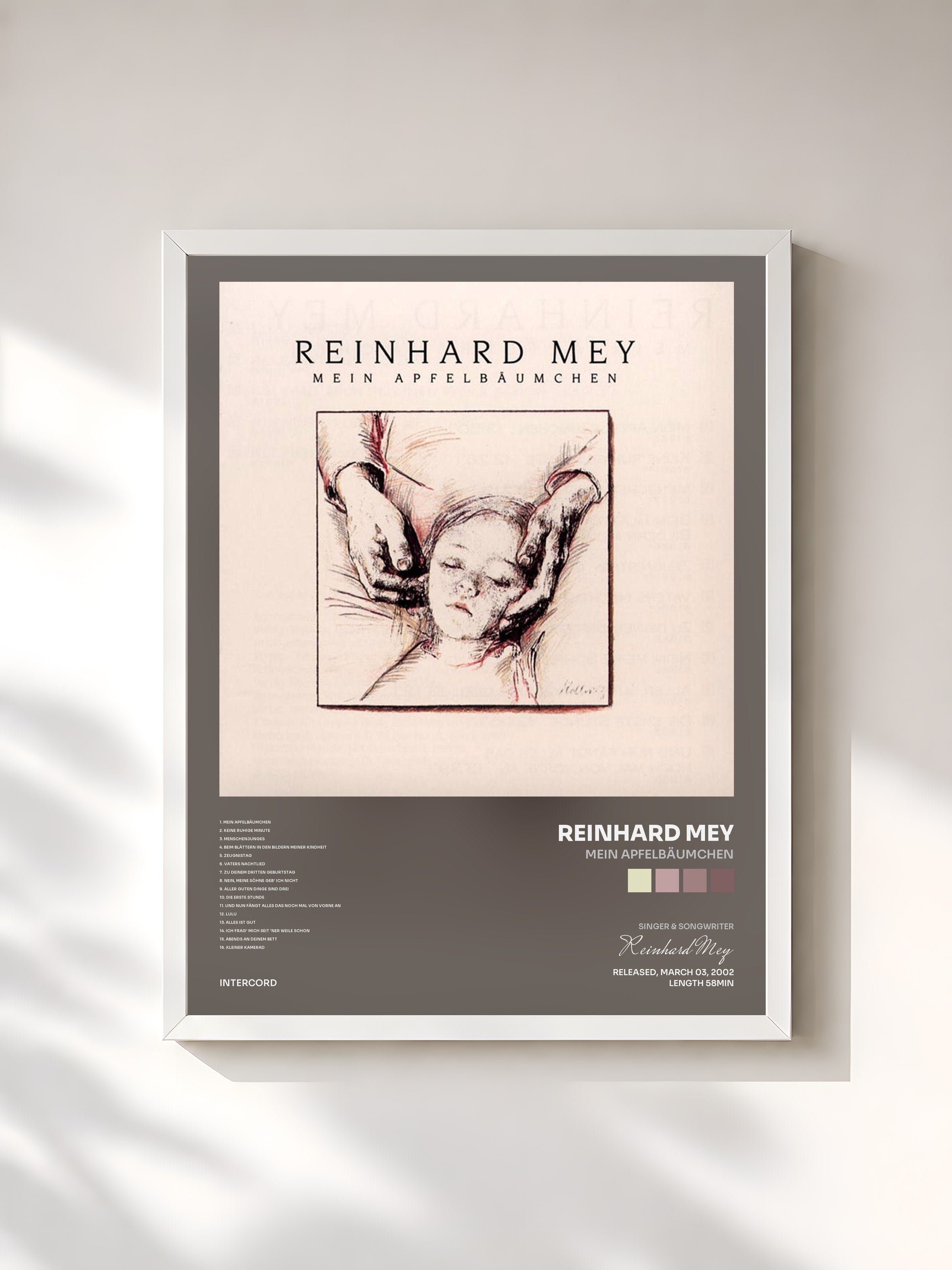 #blanc Tableau de l'album Mein Apfelbäumchen de Reinhard Mey, cadre blanc, imprimé et encadré en France