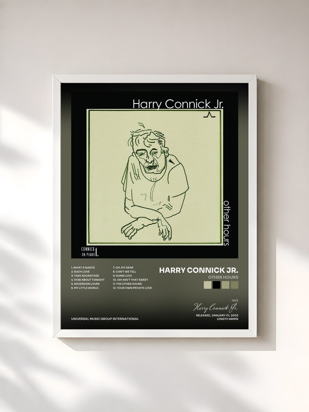#blanc Other Hours di Harry Connick Jr. in stampa incorniciata, cornice bianca, stampata e incorniciata in Francia