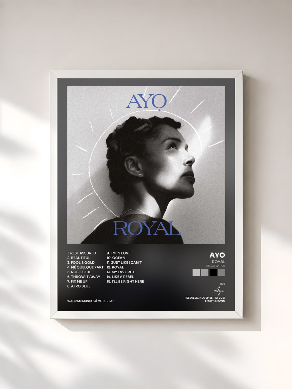 #blanc Tableau de l'album Royal (Deluxe Edition) de Ayo, cadre blanc, imprimé et encadré en France
