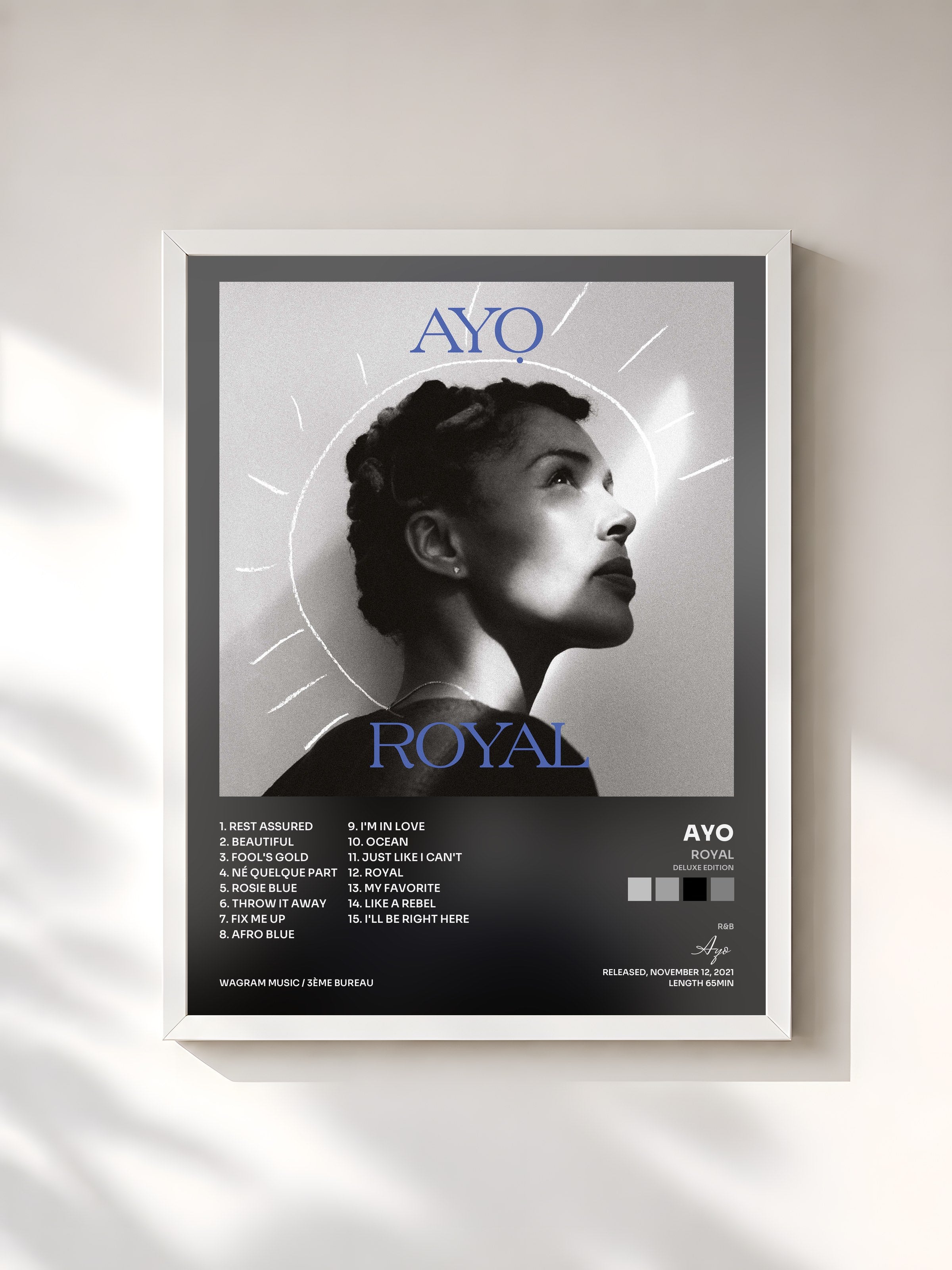 #blanc Tableau de l'album Royal (Deluxe Edition) de Ayo, cadre blanc, imprimé et encadré en France