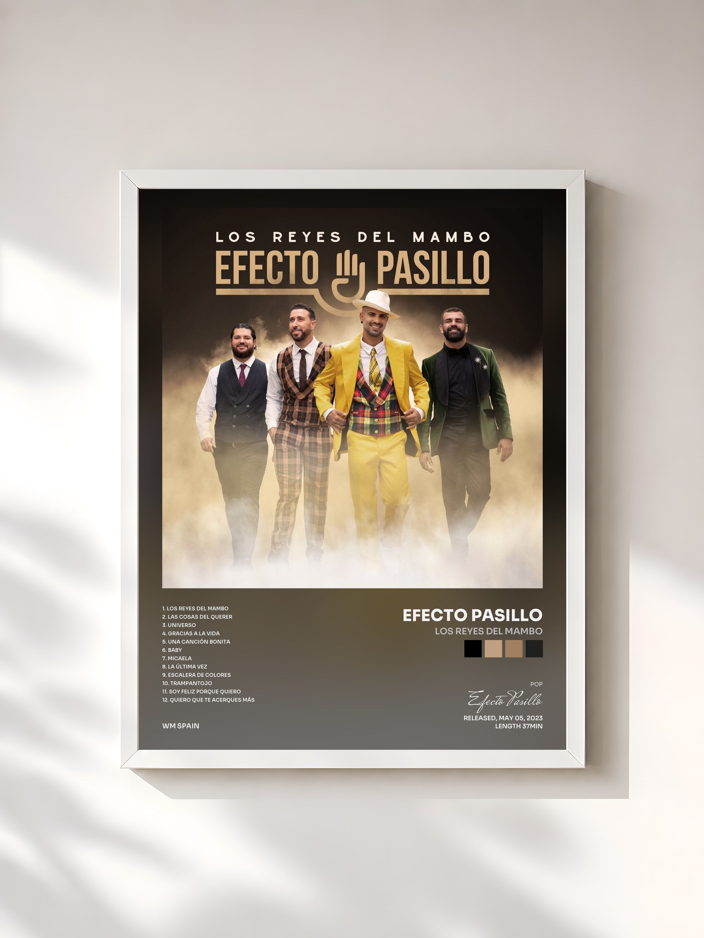 #blanc Tableau de l'album Los reyes del mambo de Efecto Pasillo, cadre blanc, imprimé et encadré en France