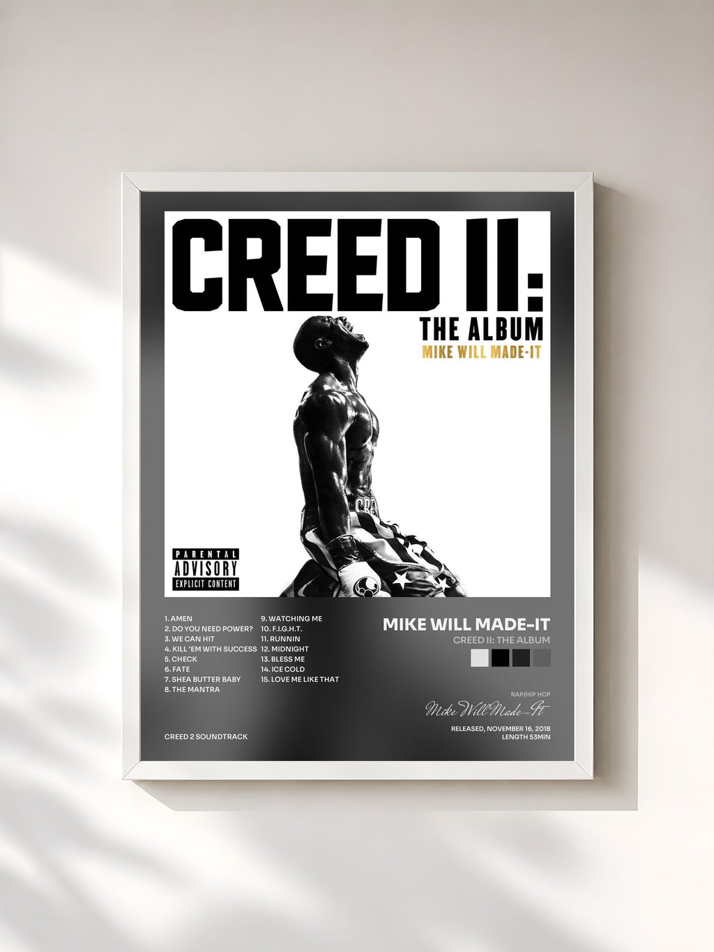 #blanc Creed II: The Album di Mike Will Made-It in stampa incorniciata, cornice bianca, stampata e incorniciata in Francia