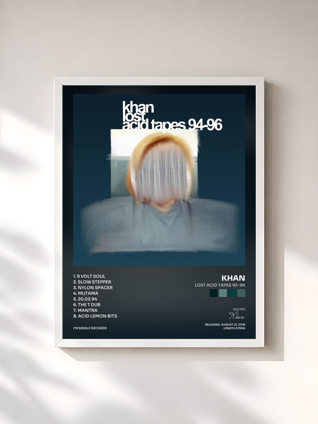 #blanc Lost Acid Tapes 92-96 di Khan in stampa incorniciata, cornice bianca, stampata e incorniciata in Francia