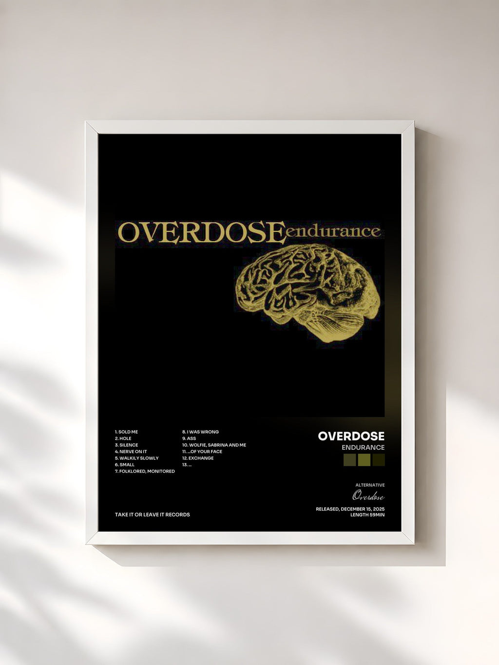 #blanc Endurance by Overdose as a framed art print, white frame, printed and framed in France