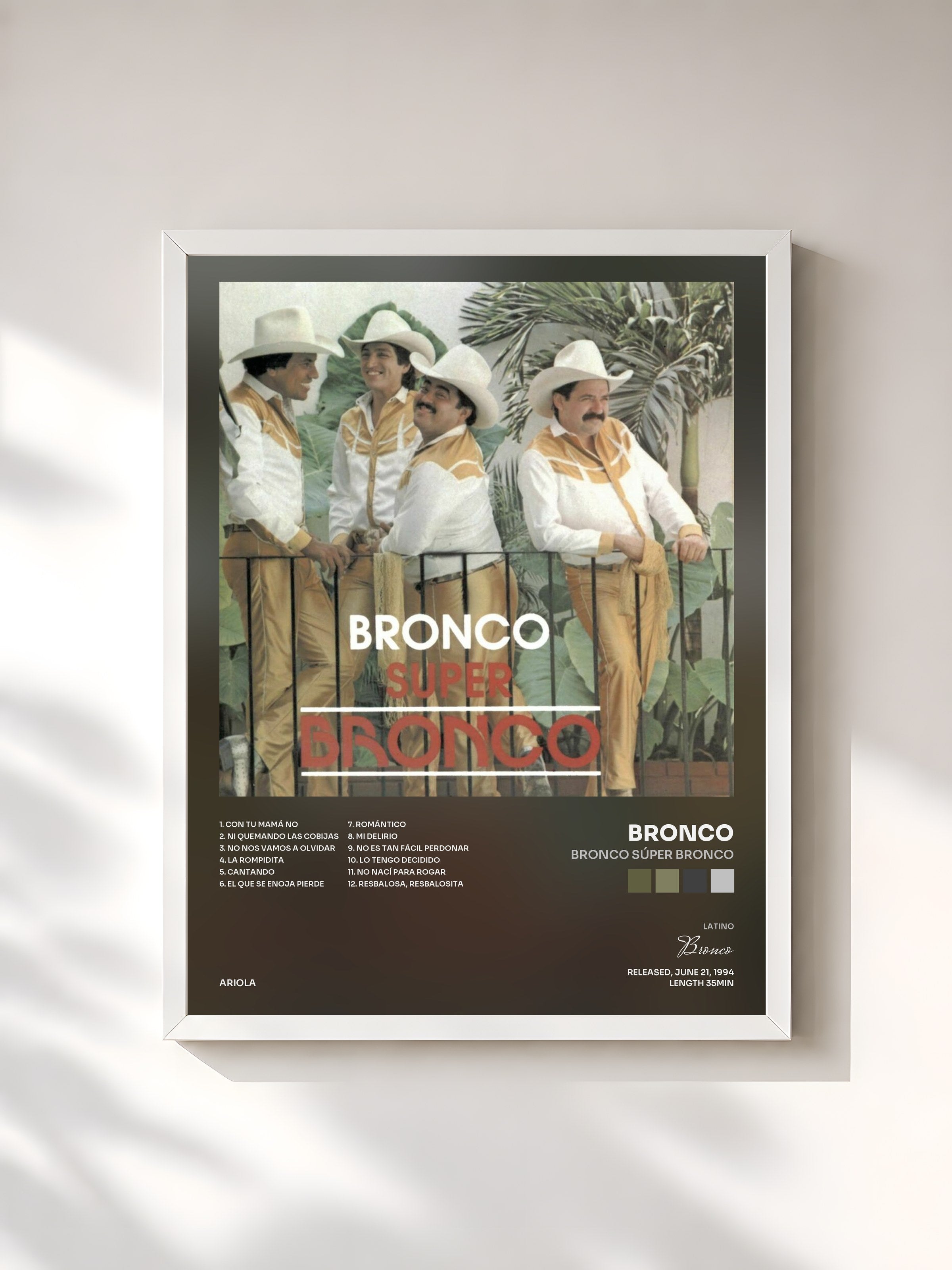 #blanc Tableau de l'album Bronco Súper Bronco de Bronco, cadre blanc, imprimé et encadré en France