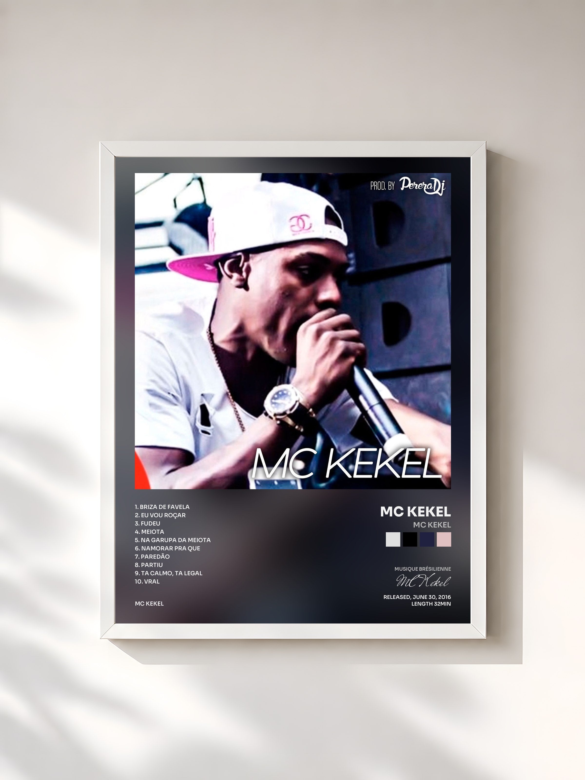 #blanc Tableau de l'album Mc Kekel de MC Kekel, cadre blanc, imprimé et encadré en France