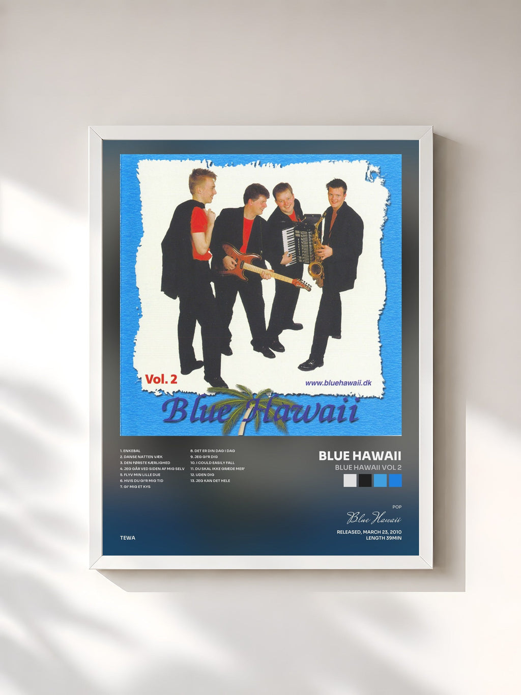 #blanc Blue Hawaii Vol 2 von Blue Hawaii als gerahmter Kunstdruck, weißer Rahmen, gedruckt und gerahmt in Frankreich