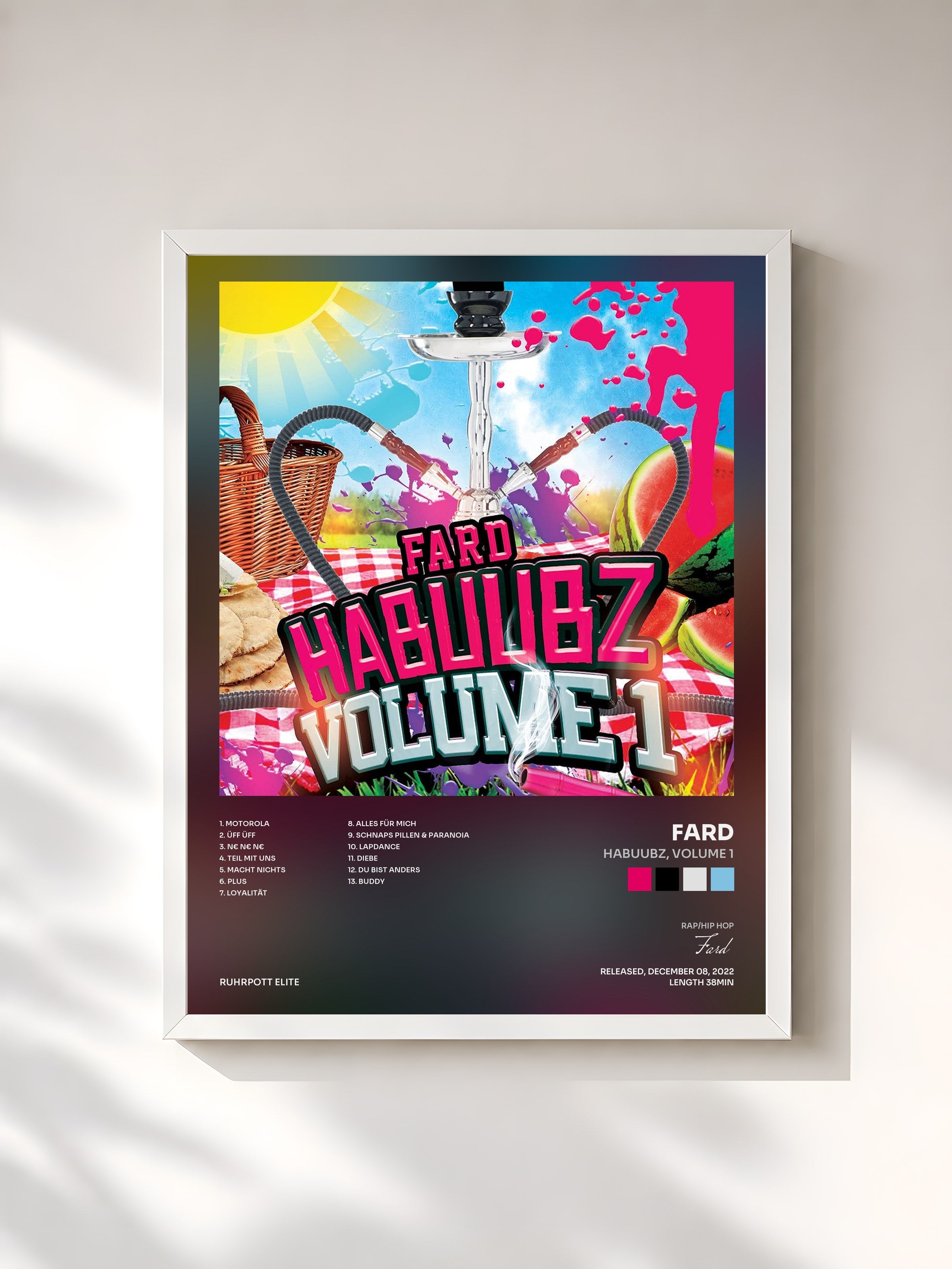 #blanc Tableau de l'album Habuubz, Volume 1 de Fard, cadre blanc, imprimé et encadré en France