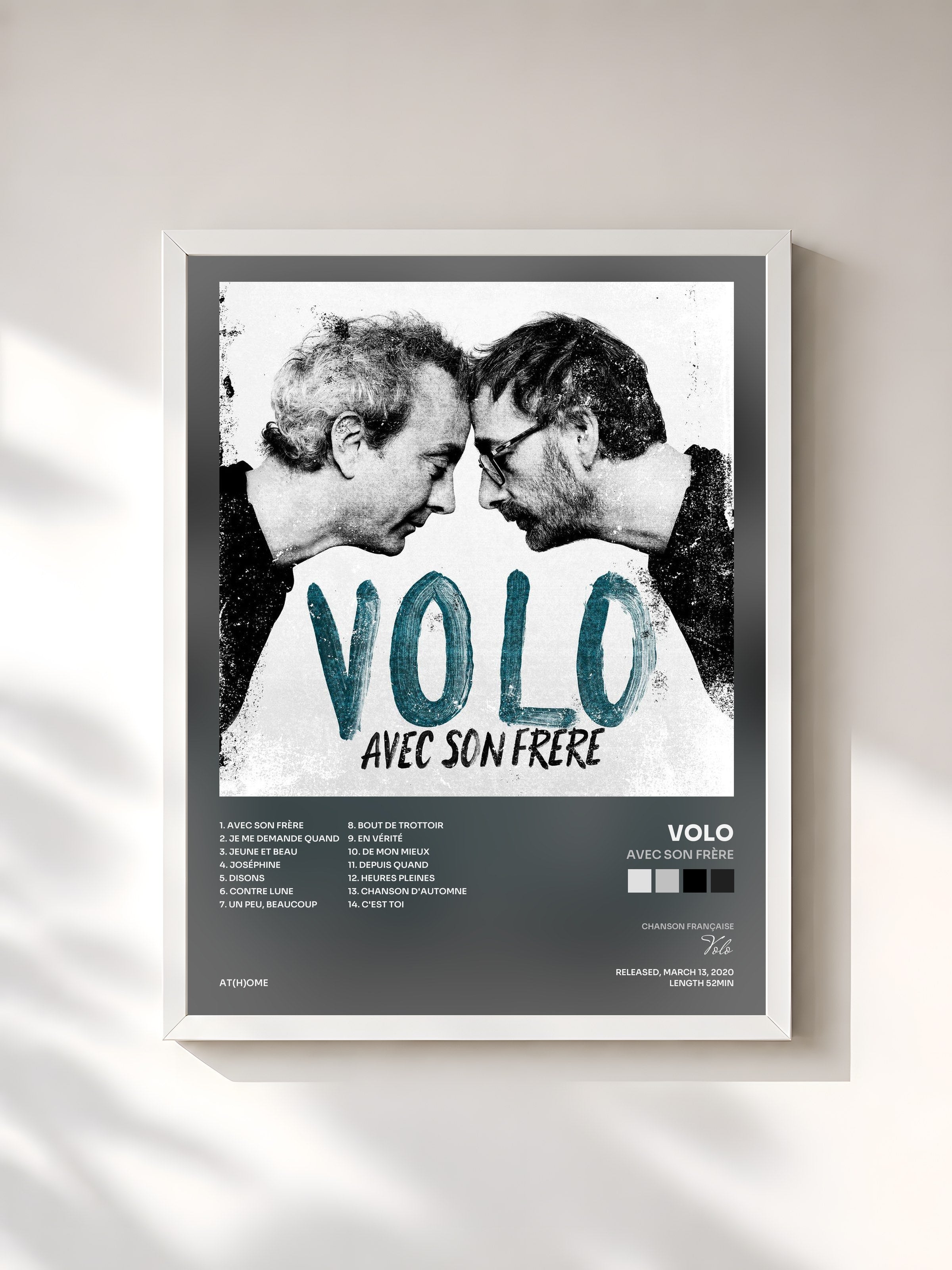 #blanc Tableau de l'album Avec son frère de Volo, cadre blanc, imprimé et encadré en France