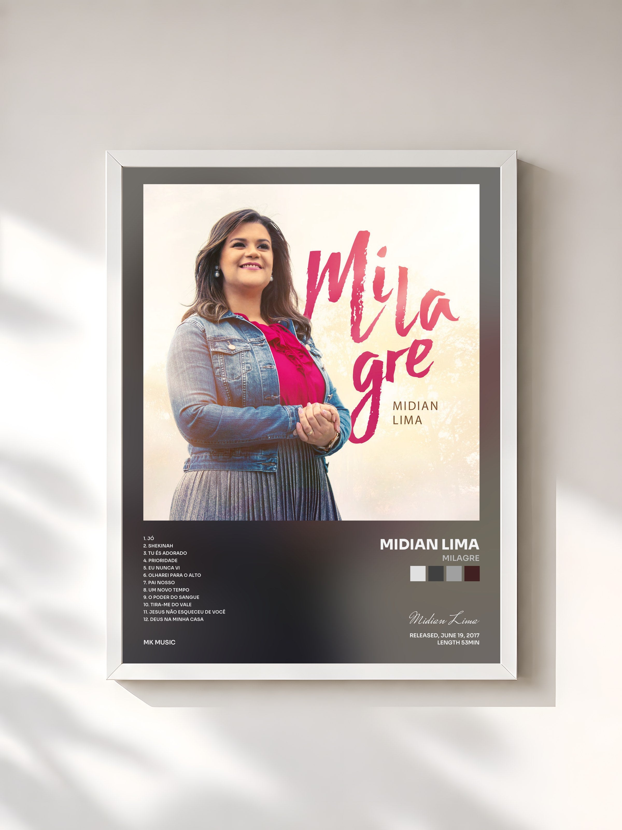 #blanc Tableau de l'album Milagre de Midian Lima, cadre blanc, imprimé et encadré en France