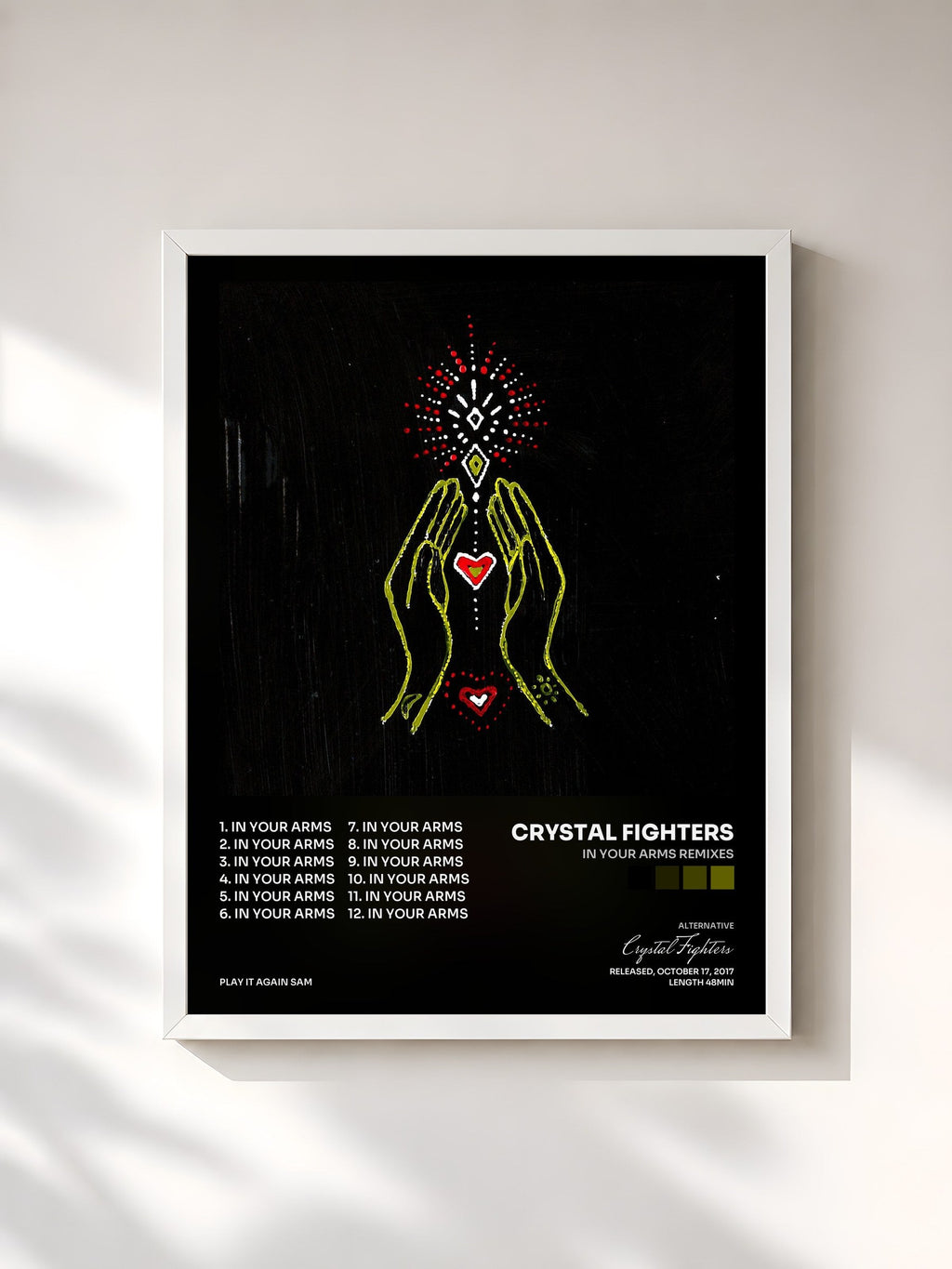 #blanc In Your Arms Remixes von Crystal Fighters als gerahmter Kunstdruck, weißer Rahmen, gedruckt und gerahmt in Frankreich