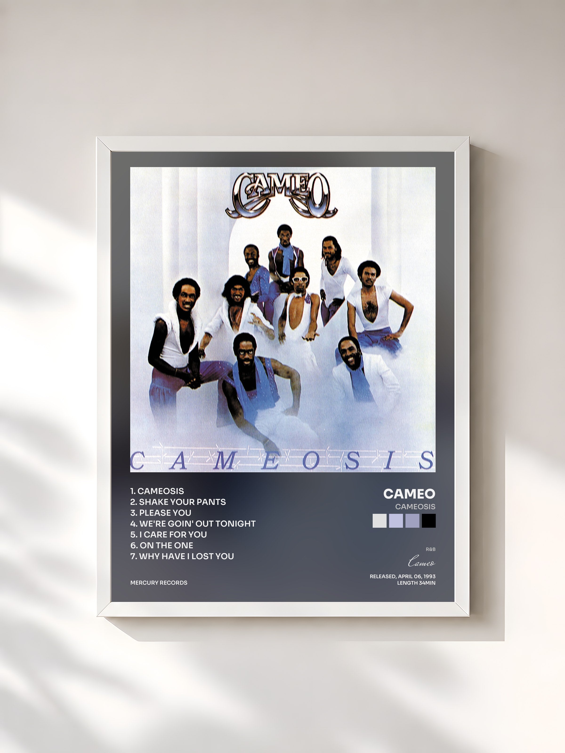 #blanc Tableau de l'album Cameosis de Cameo, cadre blanc, imprimé et encadré en France