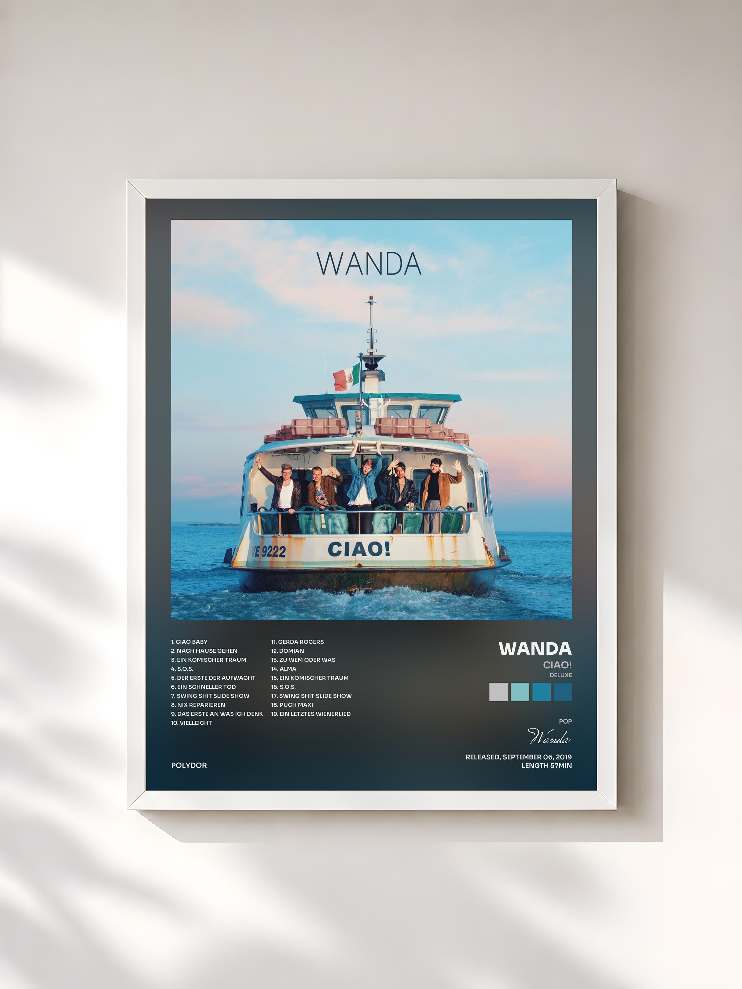 #blanc Tableau de l'album Ciao! (Deluxe) de Wanda, cadre blanc, imprimé et encadré en France