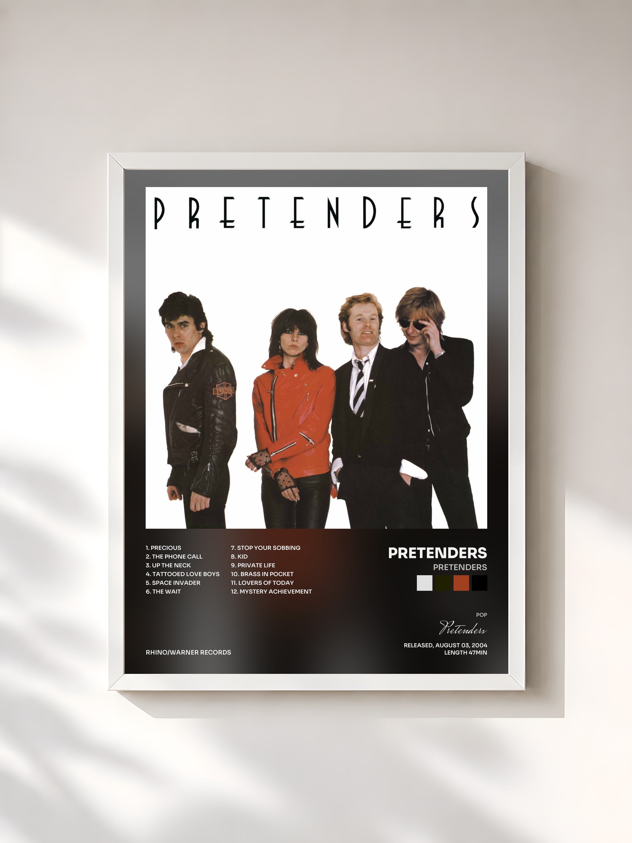 #blanc Tableau de l'album Pretenders de Pretenders, cadre blanc, imprimé et encadré en France