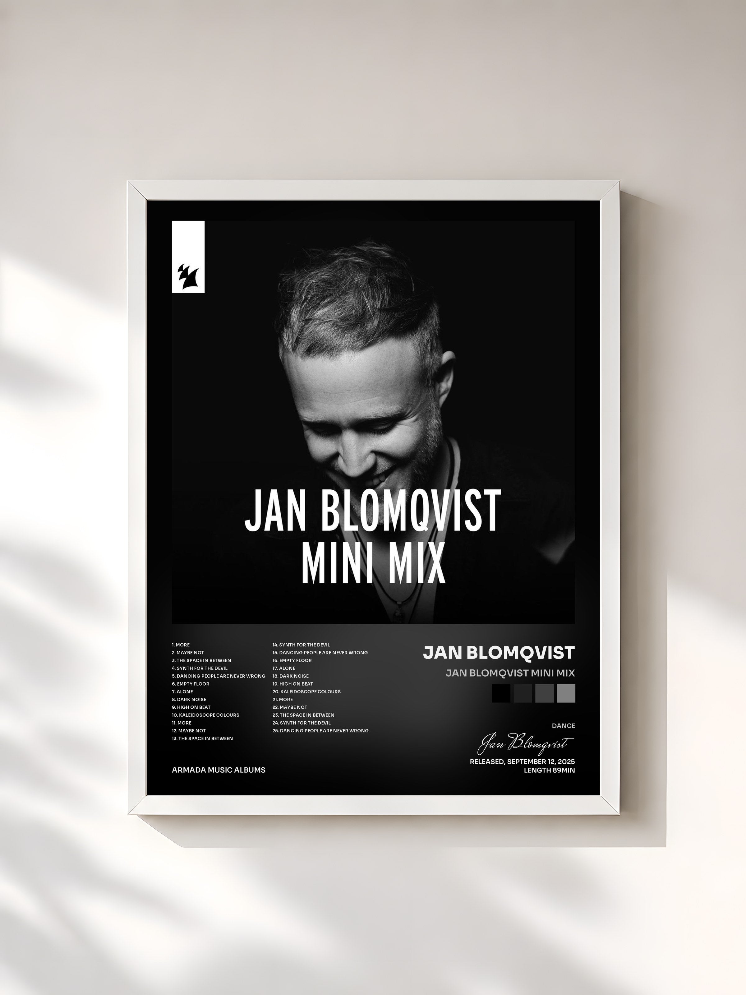 #blanc Tableau de l'album Jan Blomqvist Mini Mix de Jan Blomqvist, cadre blanc, imprimé et encadré en France
