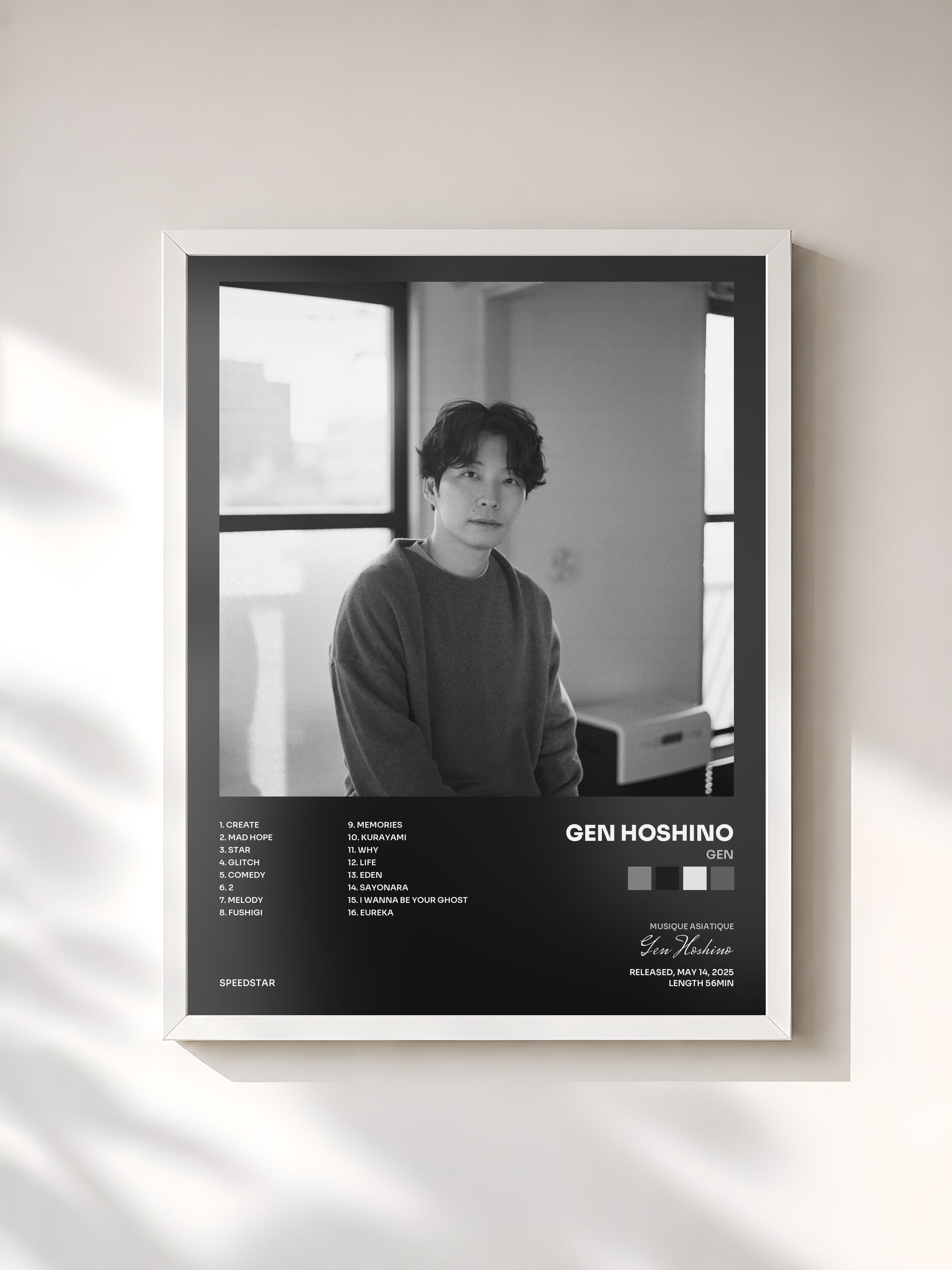 #blanc Tableau de l'album Gen de Gen Hoshino, cadre blanc, imprimé et encadré en France