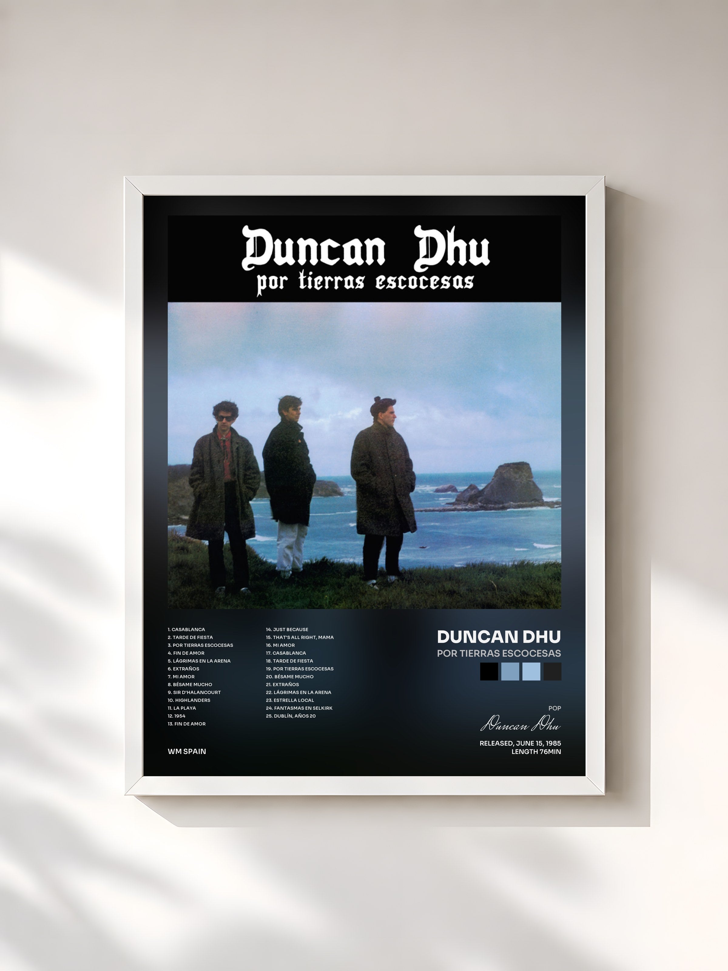 #blanc Tableau de l'album Por tierras escocesas de Duncan Dhu, cadre blanc, imprimé et encadré en France