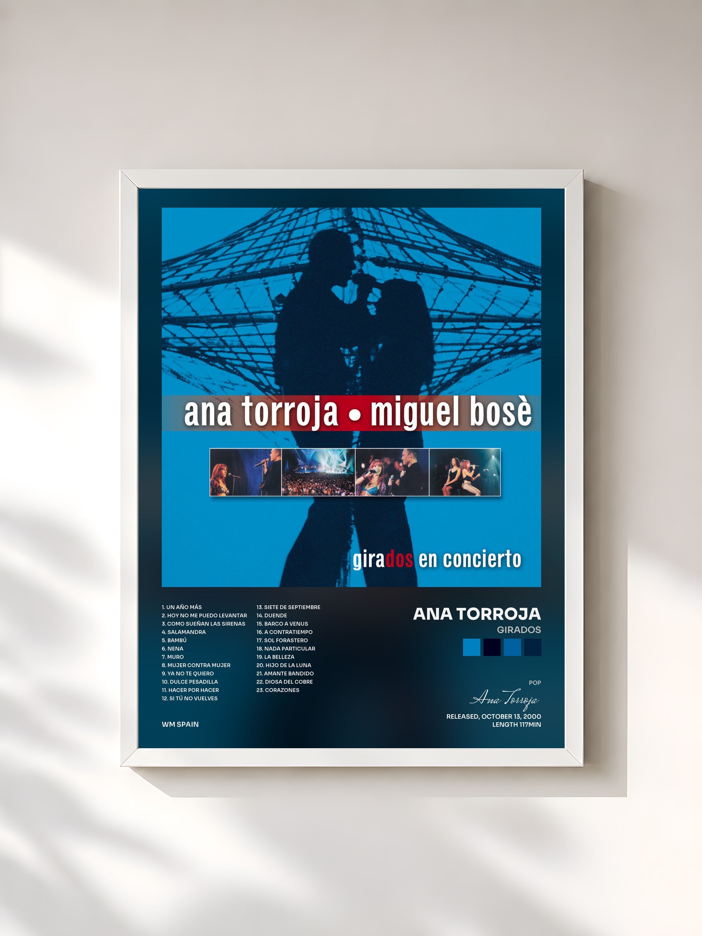 #blanc Tableau de l'album Girados de Ana Torroja, cadre blanc, imprimé et encadré en France