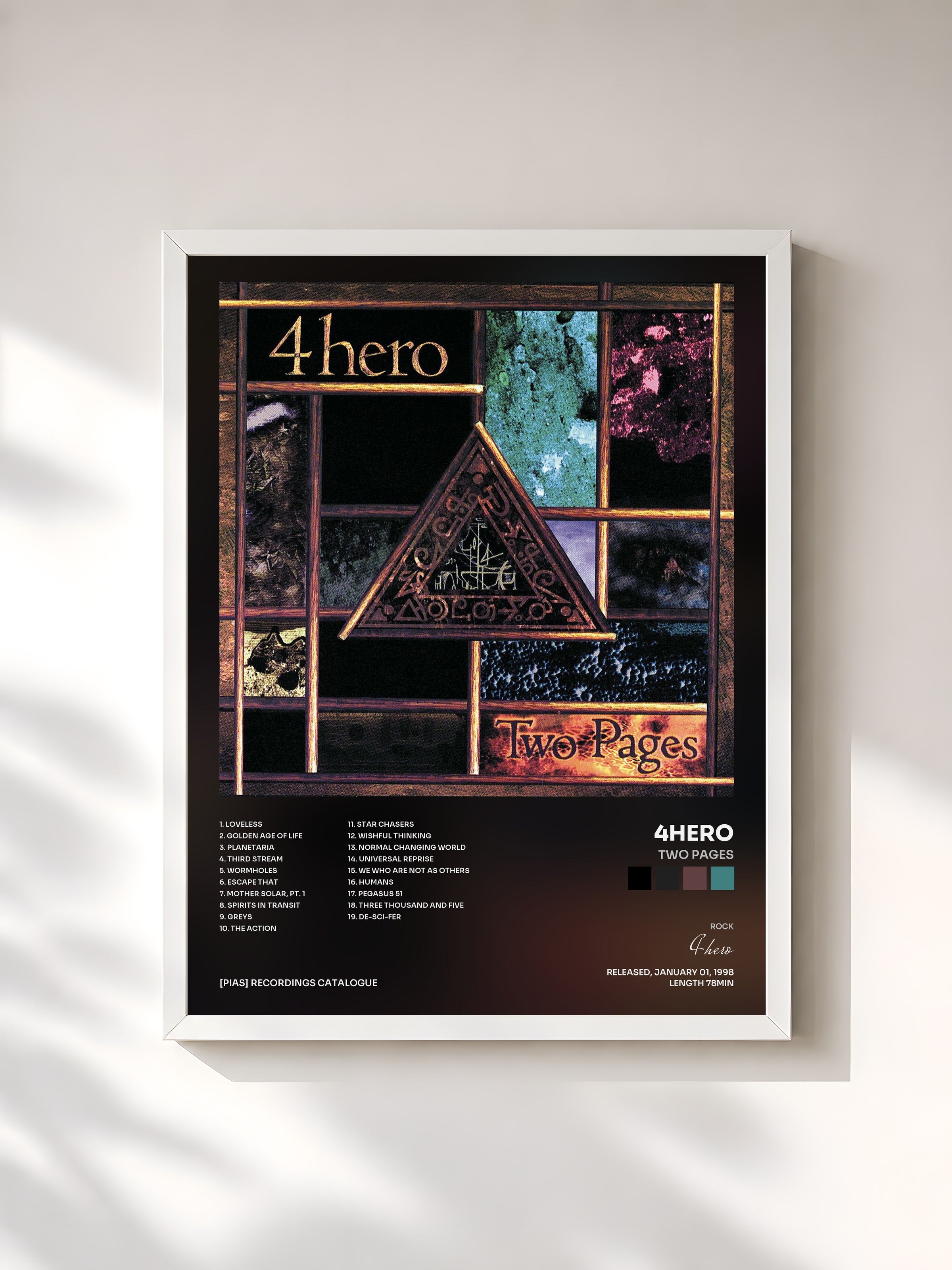 #blanc Tableau de l'album Two Pages de 4hero, cadre blanc, imprimé et encadré en France