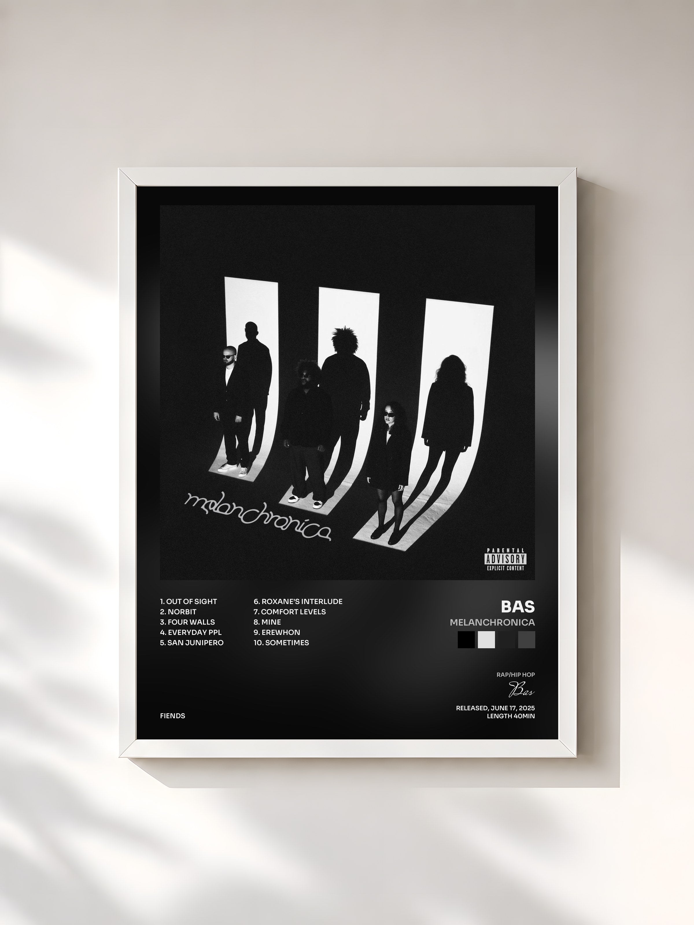 #blanc Tableau de l'album Melanchronica de Bas, cadre blanc, imprimé et encadré en France