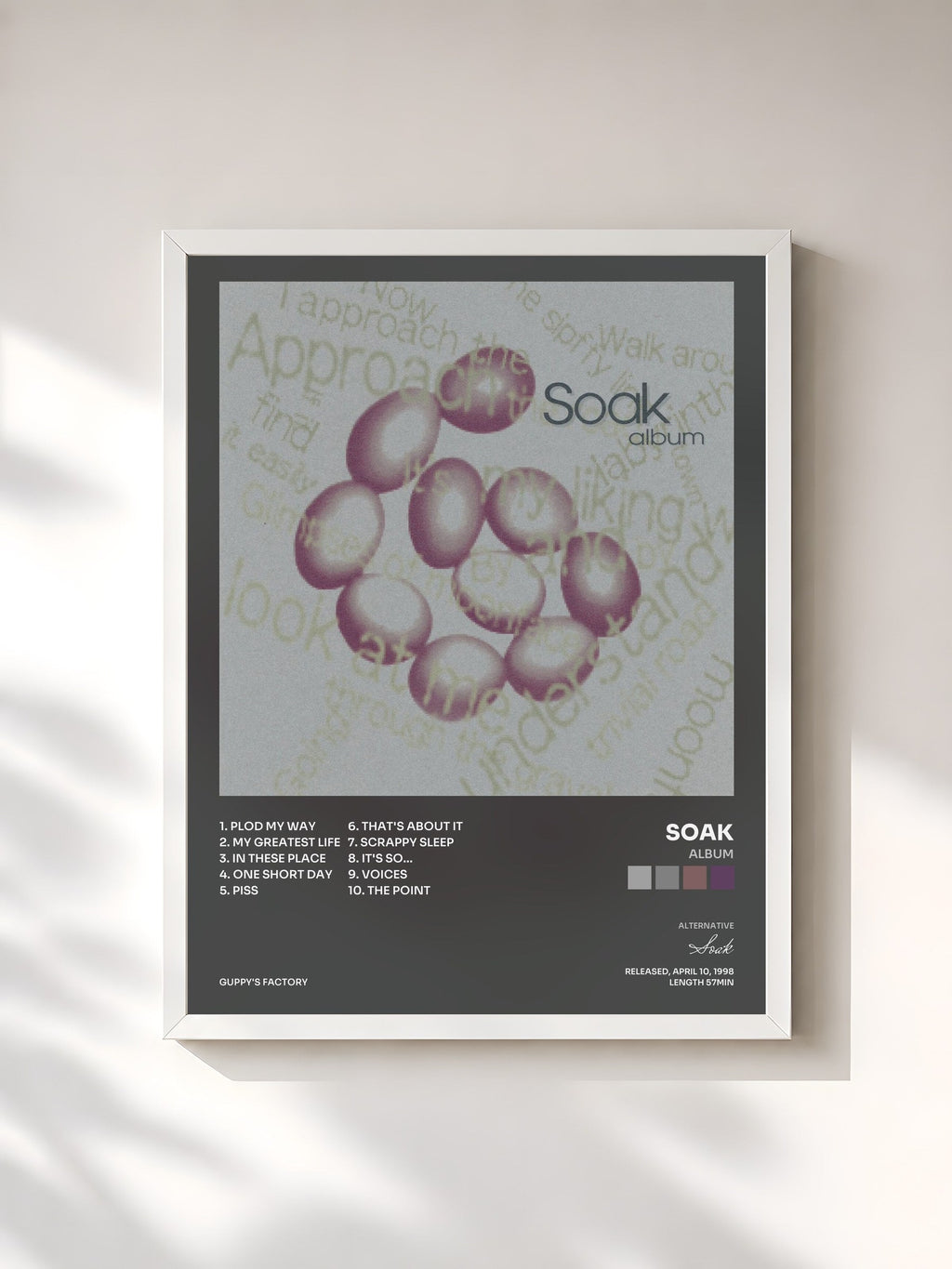 #blanc album di Soak in stampa incorniciata, cornice bianca, stampata e incorniciata in Francia