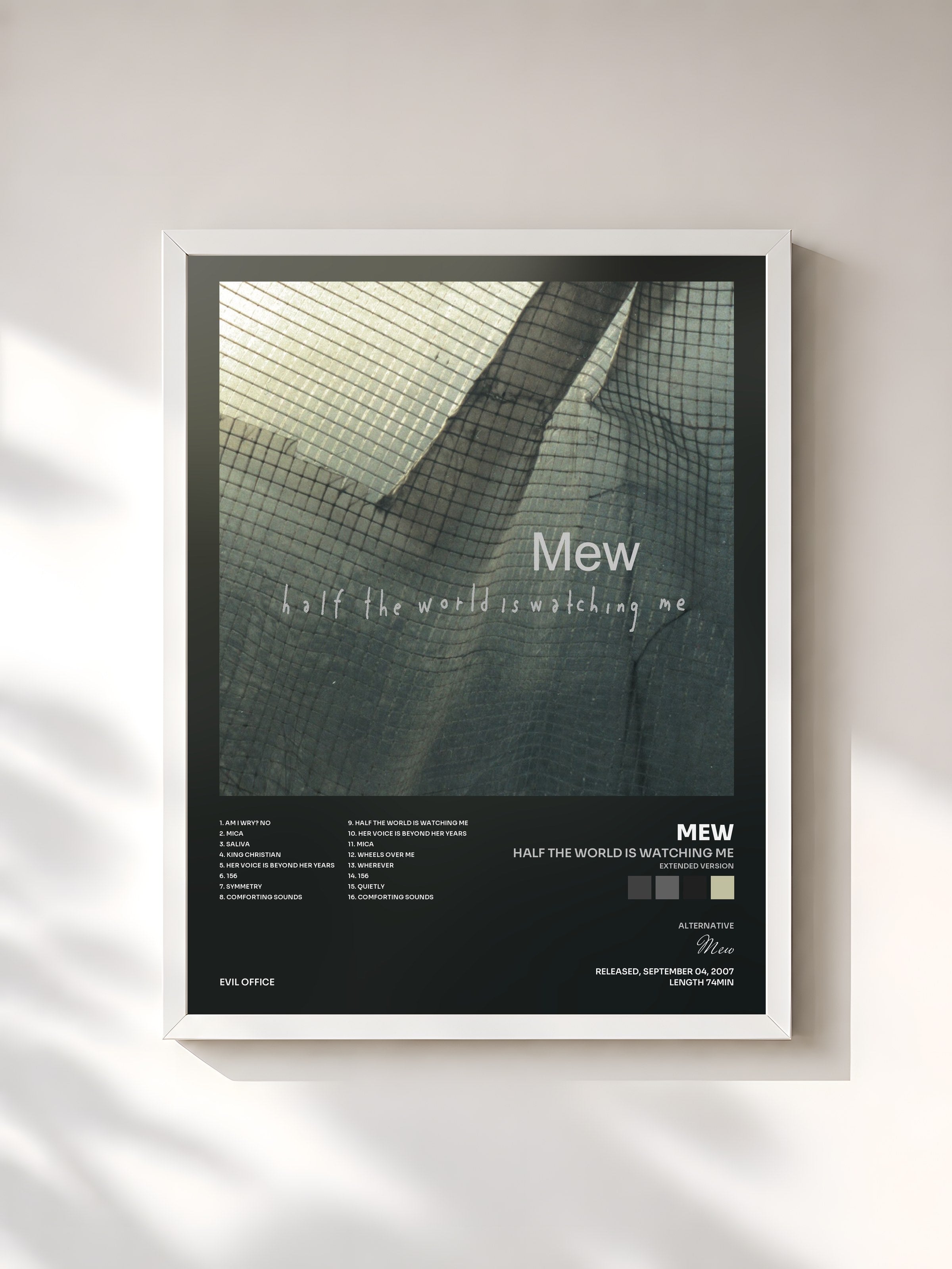 #blanc Tableau de l'album Half the World Is Watching Me (Extended Version) de Mew, cadre blanc, imprimé et encadré en France