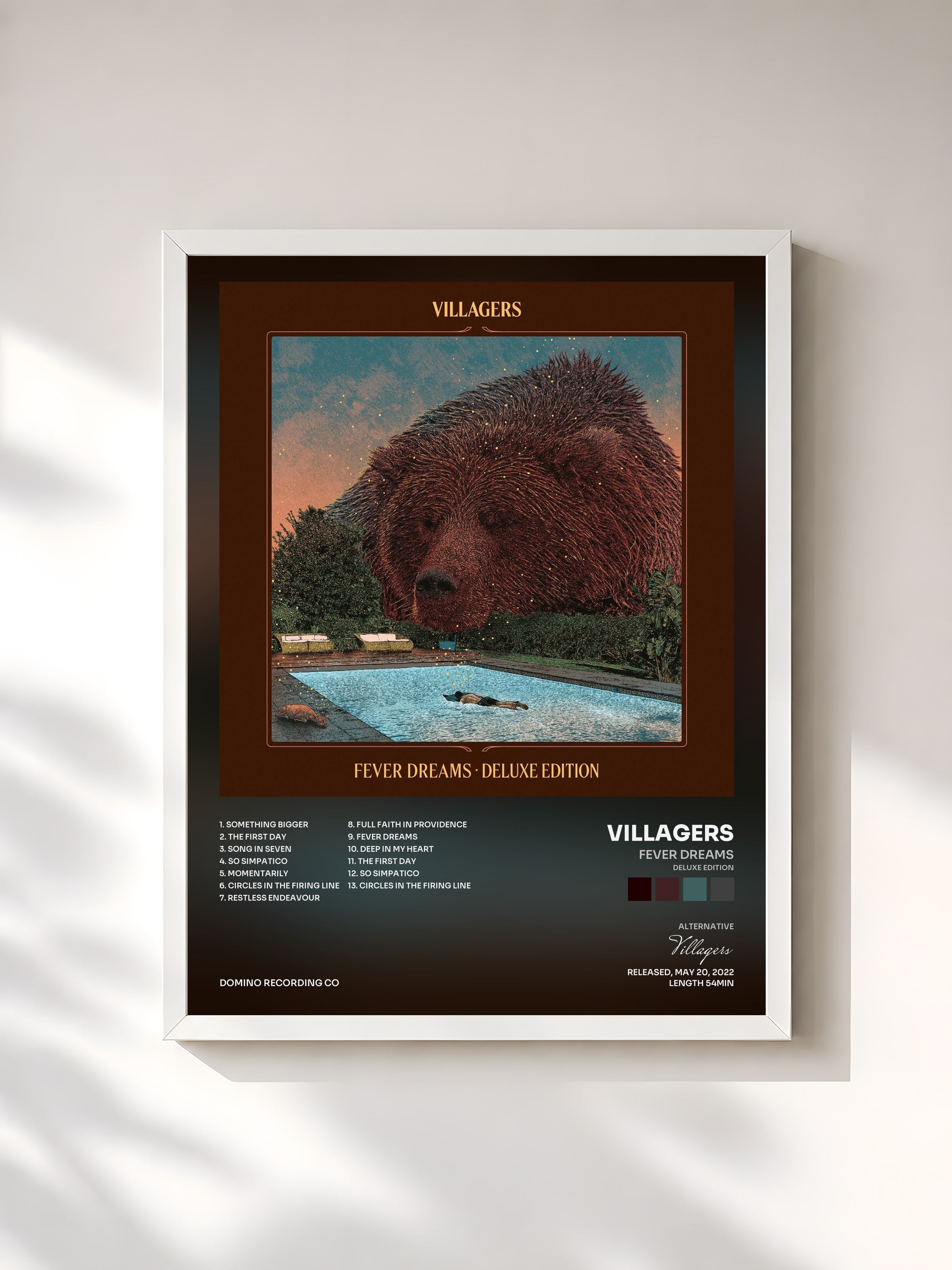 #blanc Tableau de l'album Fever Dreams (Deluxe Edition) de Villagers, cadre blanc, imprimé et encadré en France