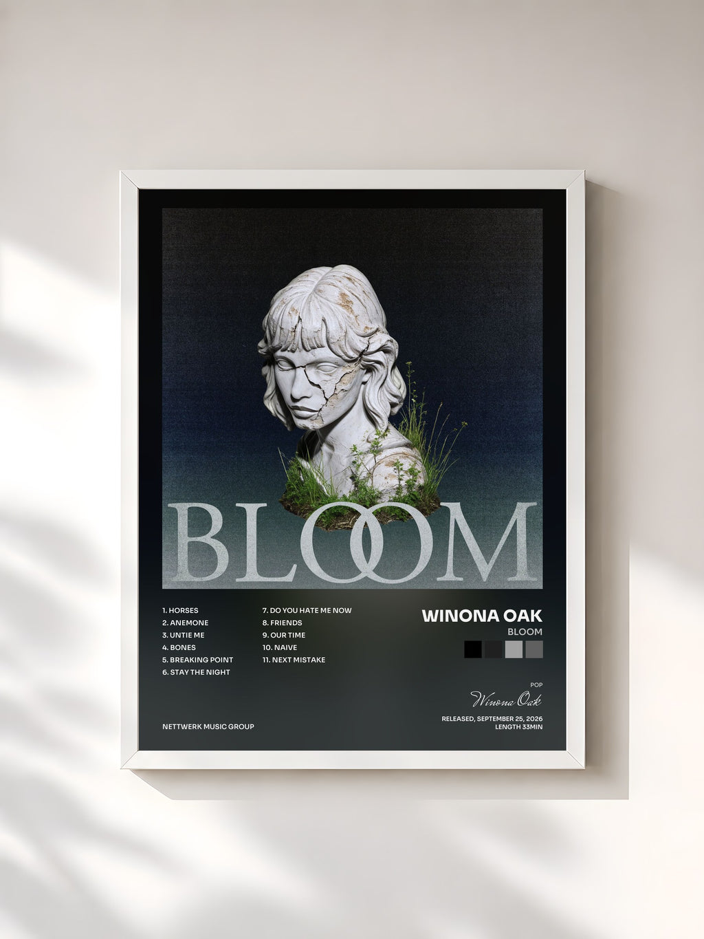 #blanc Tableau de l'album Bloom de Winona Oak, cadre blanc, imprimé et encadré en France