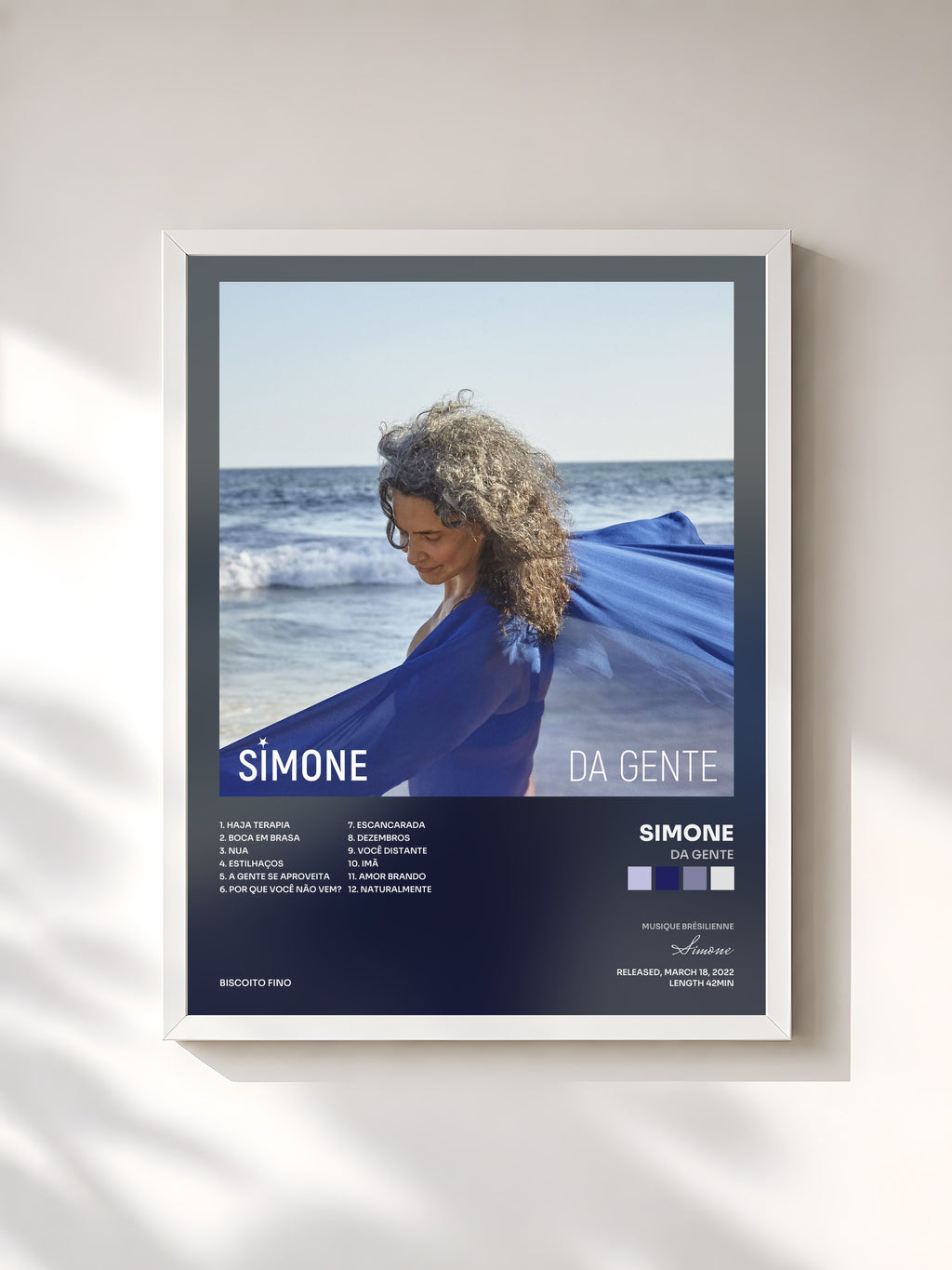 #blanc Da Gente by Simone as a framed art print, white frame, printed and framed in France