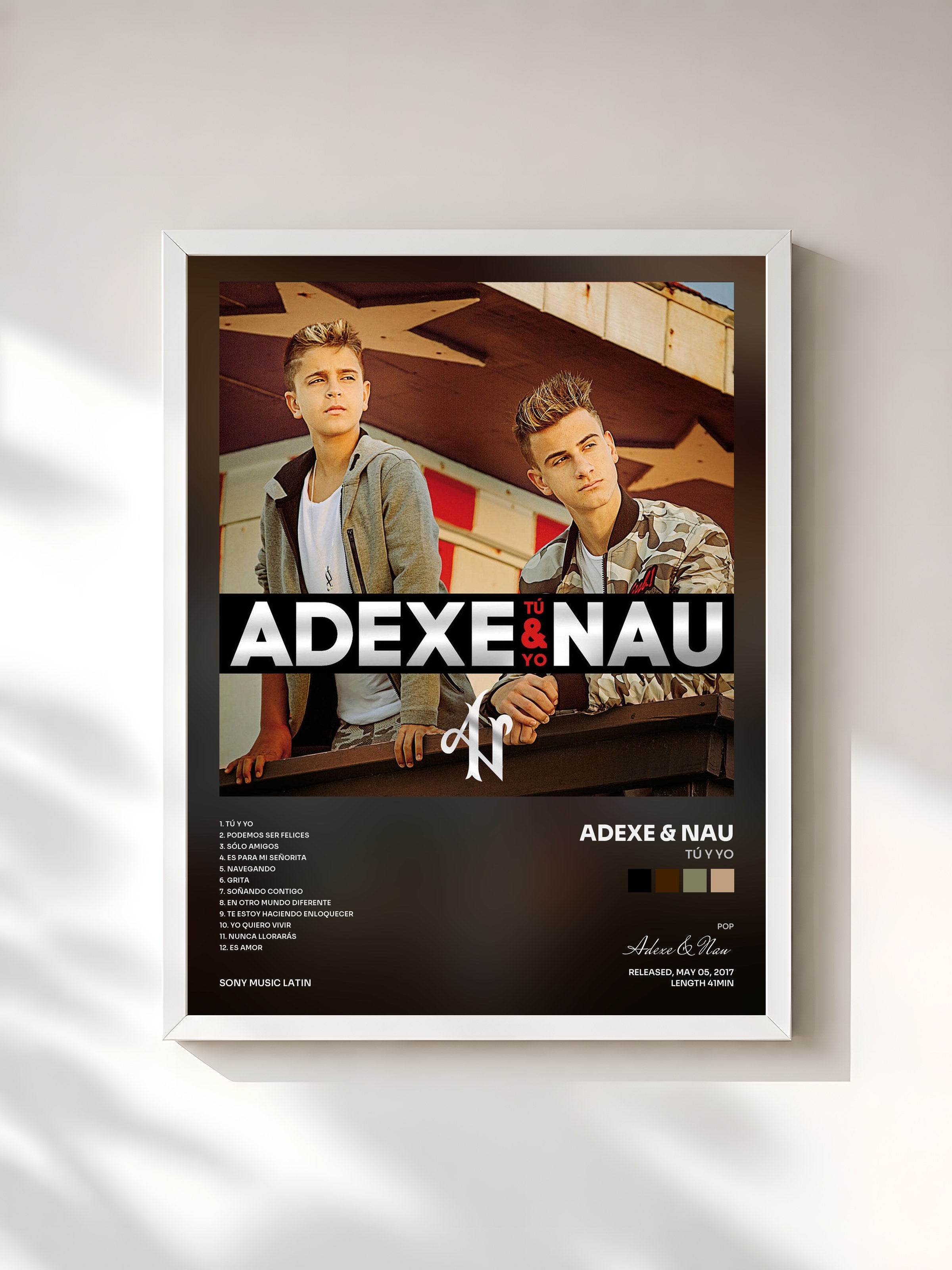 #blanc Tableau de l'album Tú y Yo de Adexe & Nau, cadre blanc, imprimé et encadré en France