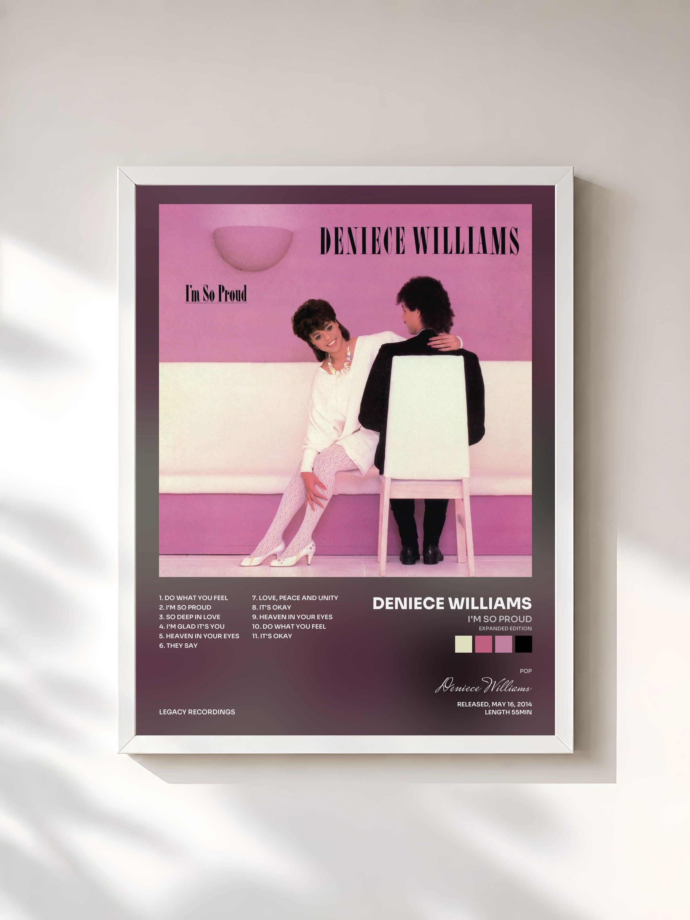 #blanc Tableau de l'album I'm So Proud (Expanded Edition) de Deniece Williams, cadre blanc, imprimé et encadré en France