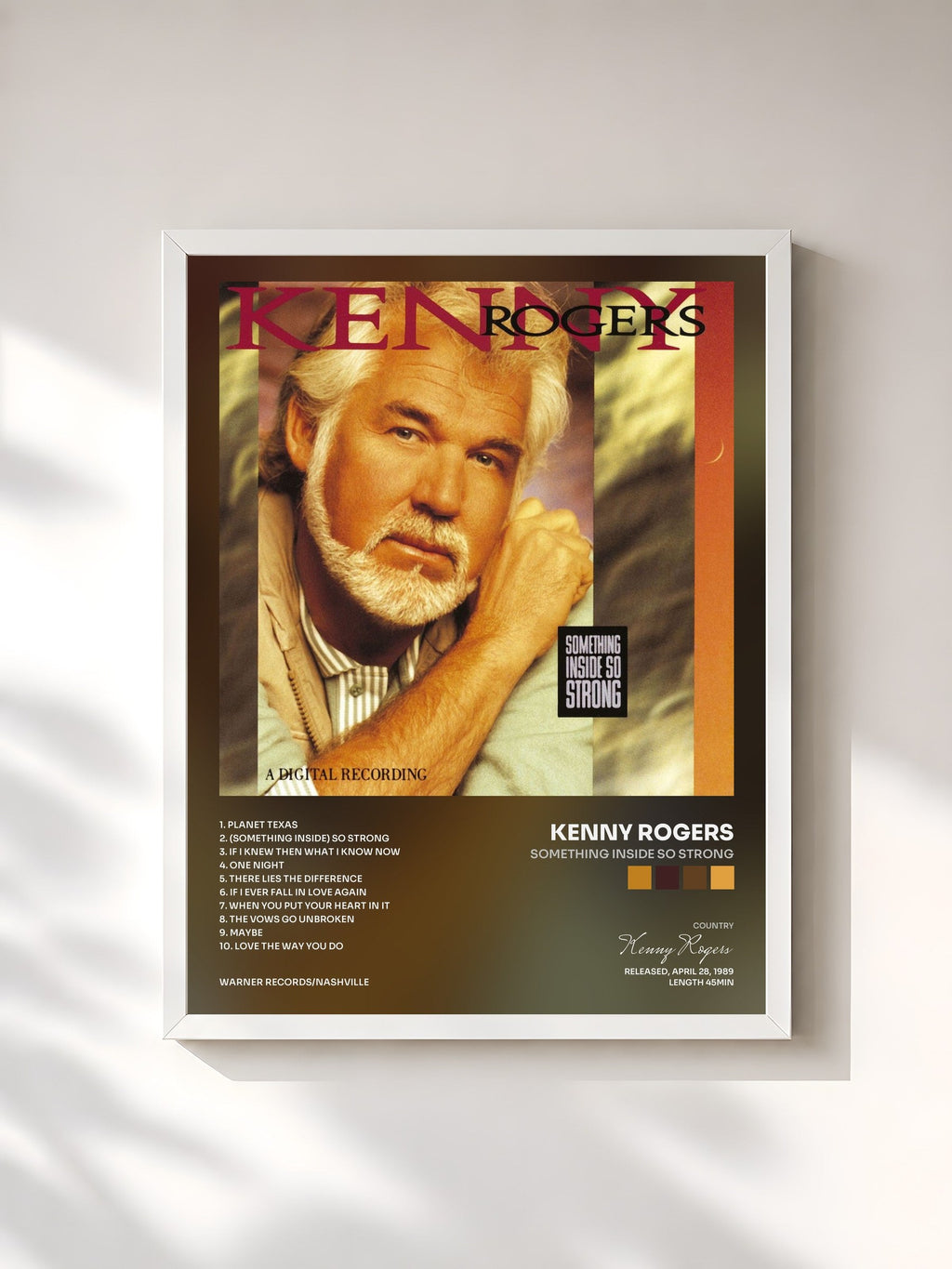 #blanc Something Inside So Strong von Kenny Rogers als gerahmter Kunstdruck, weißer Rahmen, gedruckt und gerahmt in Frankreich