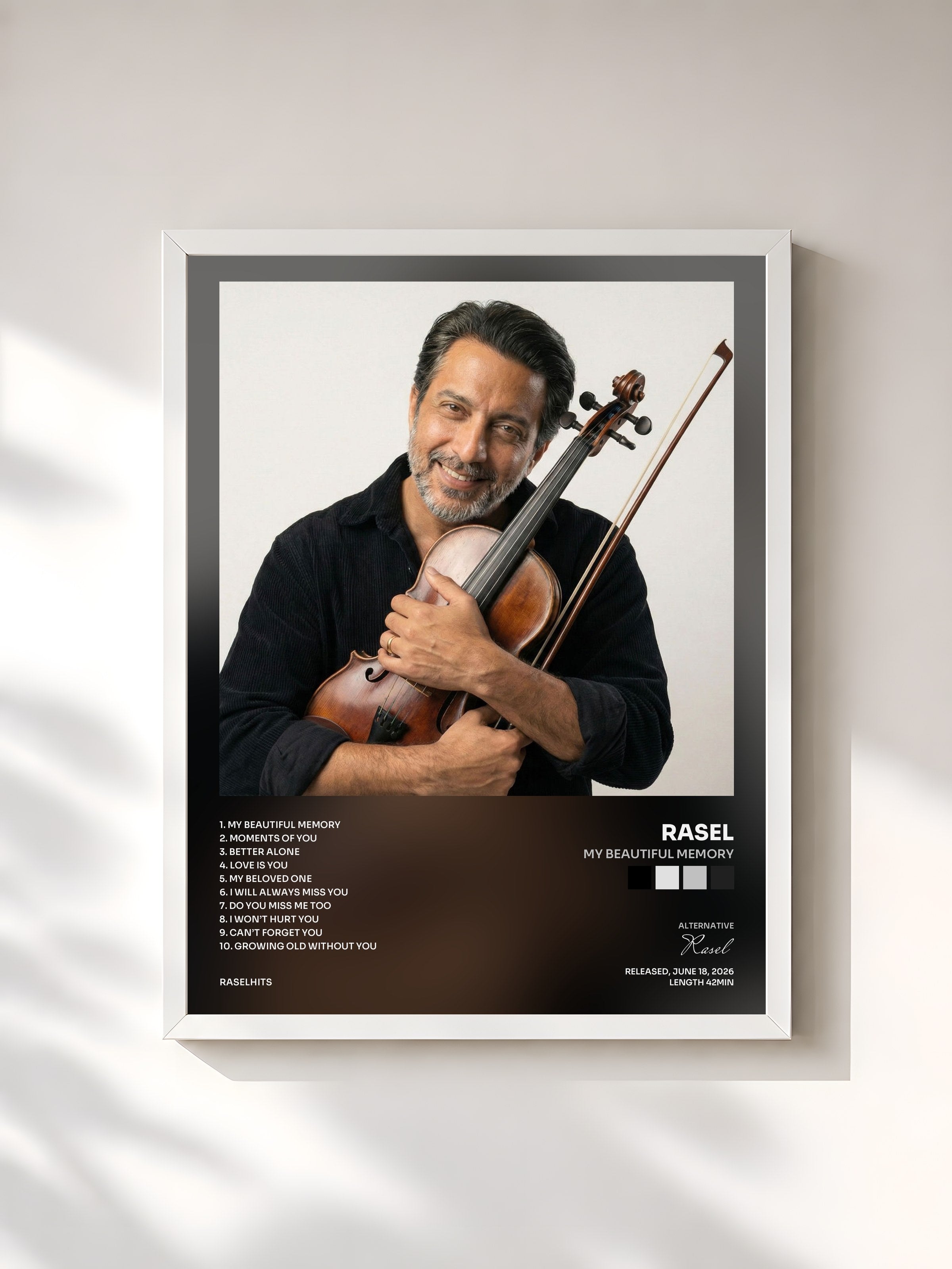 #blanc Tableau de l'album My Beautiful Memory de Rasel, cadre blanc, imprimé et encadré en France