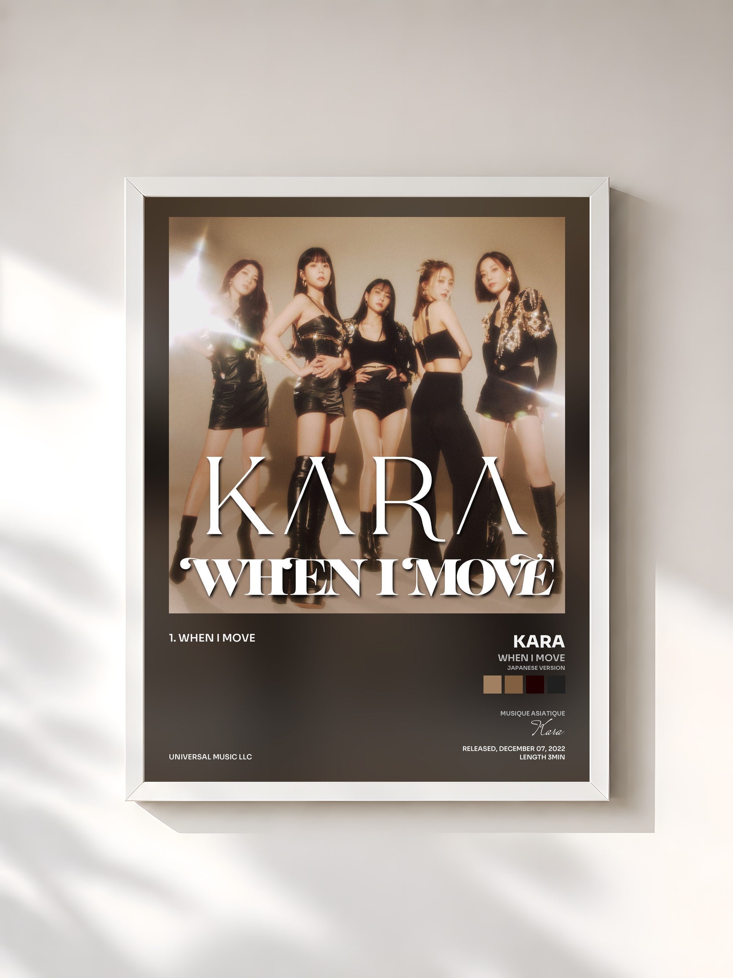 #blanc Tableau de l'album WHEN I MOVE (Japanese Version) de Kara, cadre blanc, imprimé et encadré en France