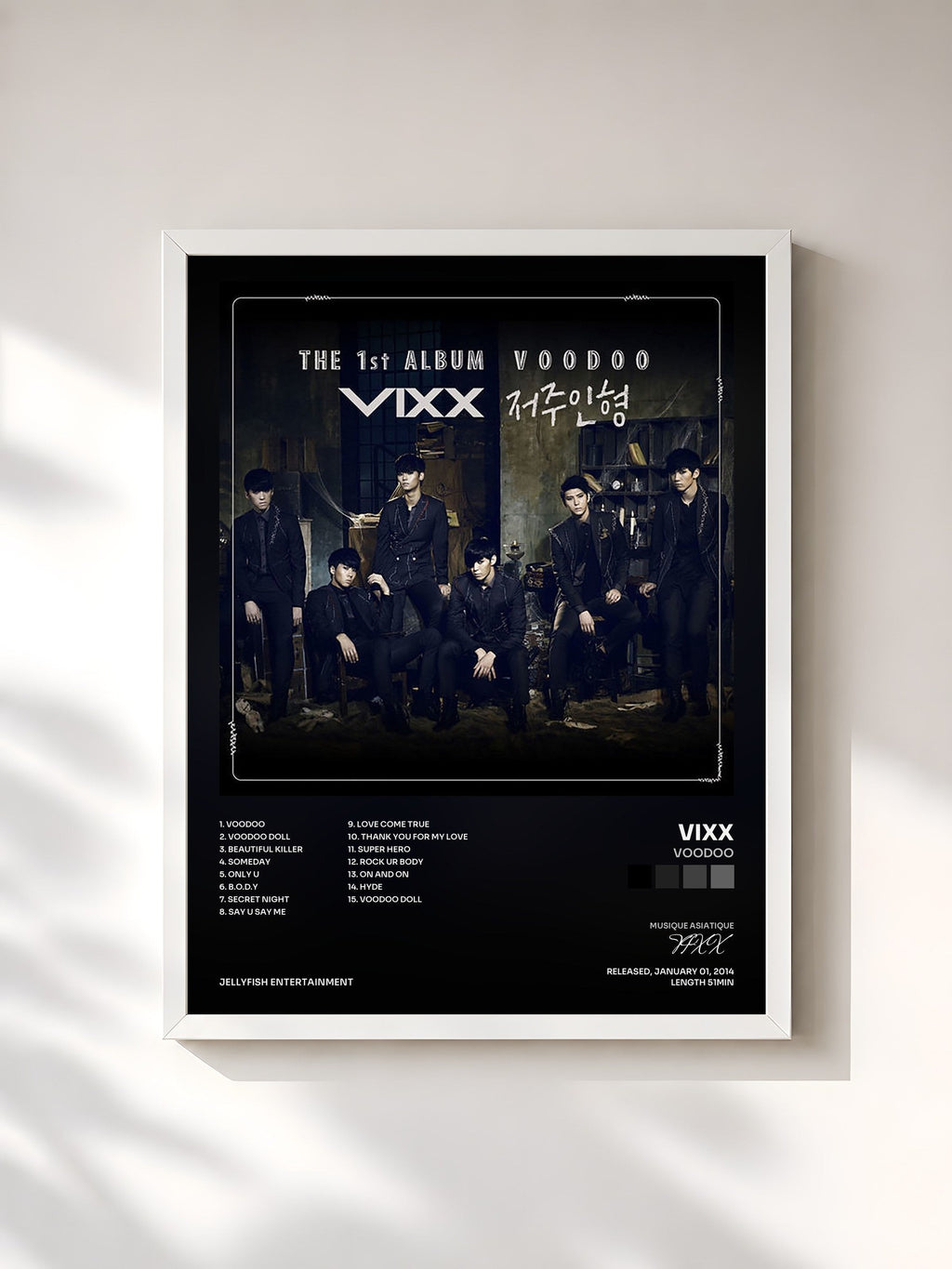#blanc VOODOO di VIXX in stampa incorniciata, cornice bianca, stampata e incorniciata in Francia