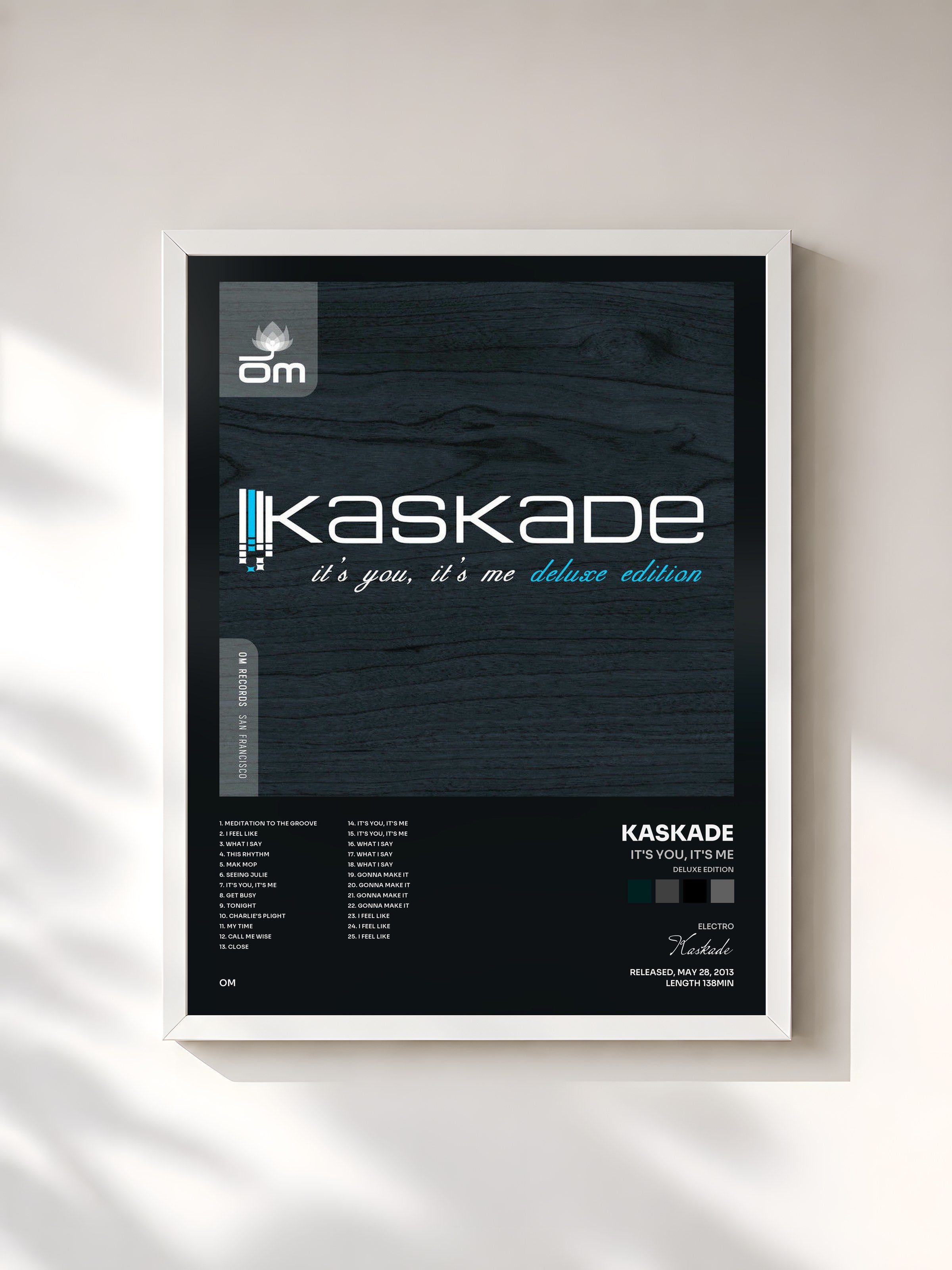 #blanc Tableau de l'album It's You, It's Me (Deluxe Edition) de Kaskade, cadre blanc, imprimé et encadré en France