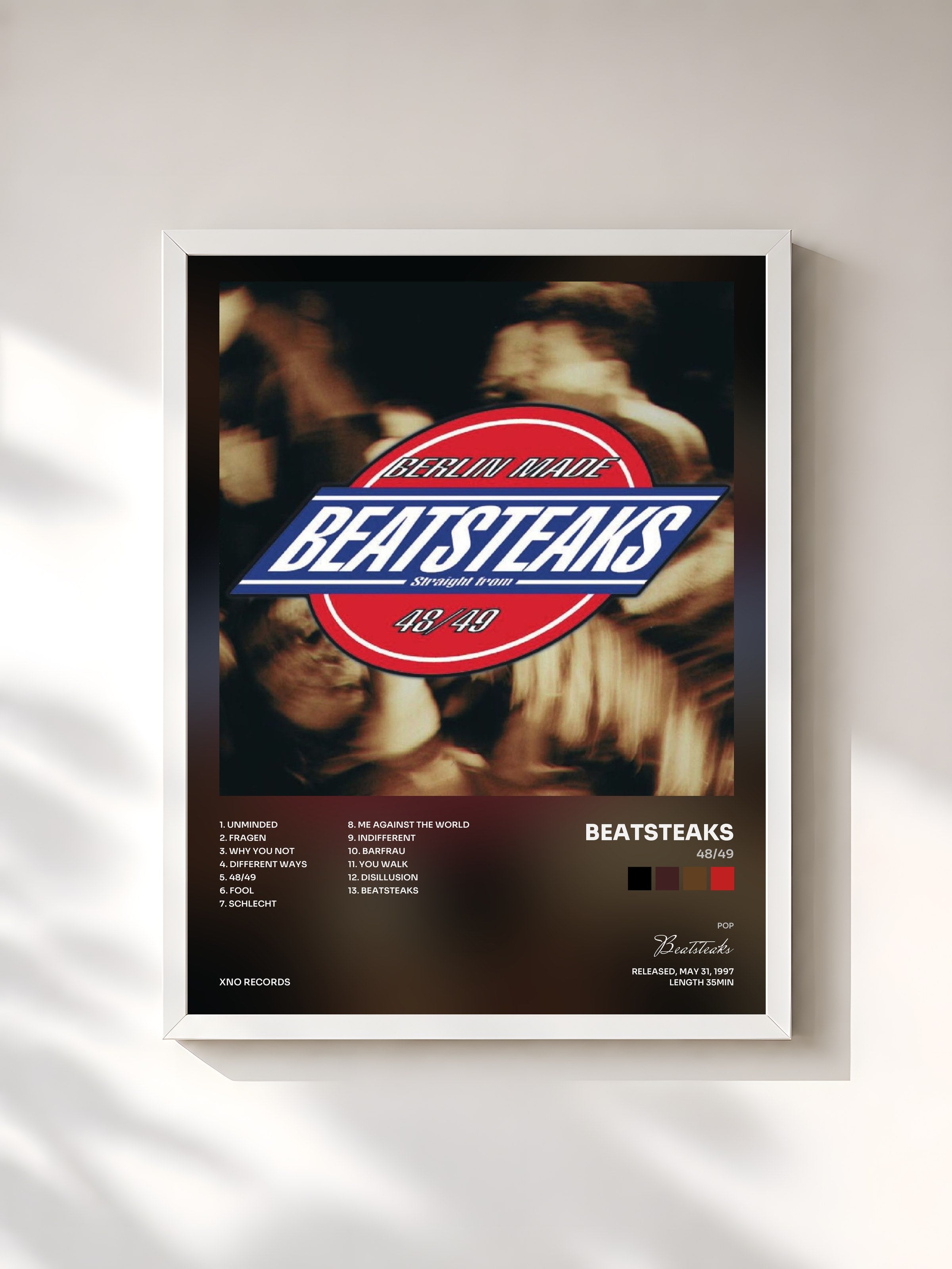 #blanc Tableau de l'album 48/49 de Beatsteaks, cadre blanc, imprimé et encadré en France