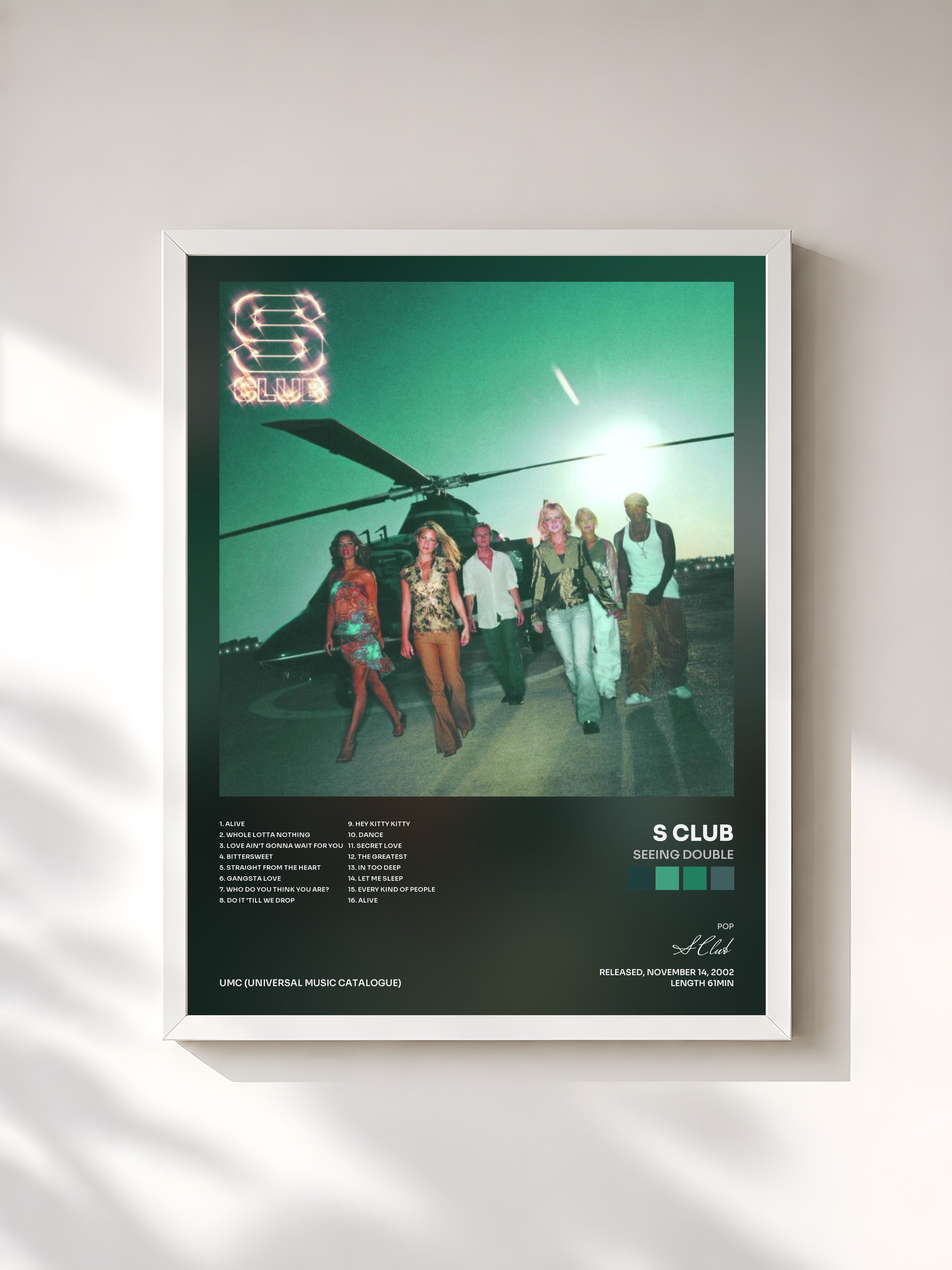 #blanc Tableau de l'album Seeing Double de S Club, cadre blanc, imprimé et encadré en France