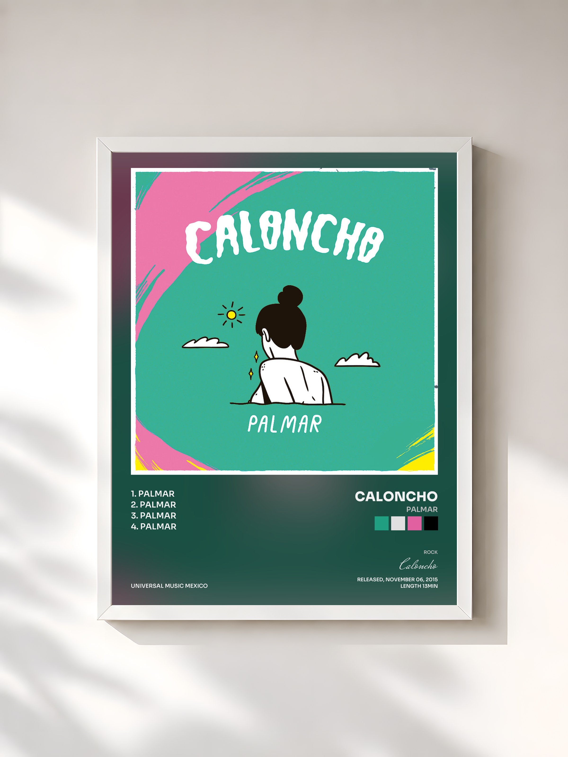 #blanc Tableau de l'album Palmar de Caloncho, cadre blanc, imprimé et encadré en France