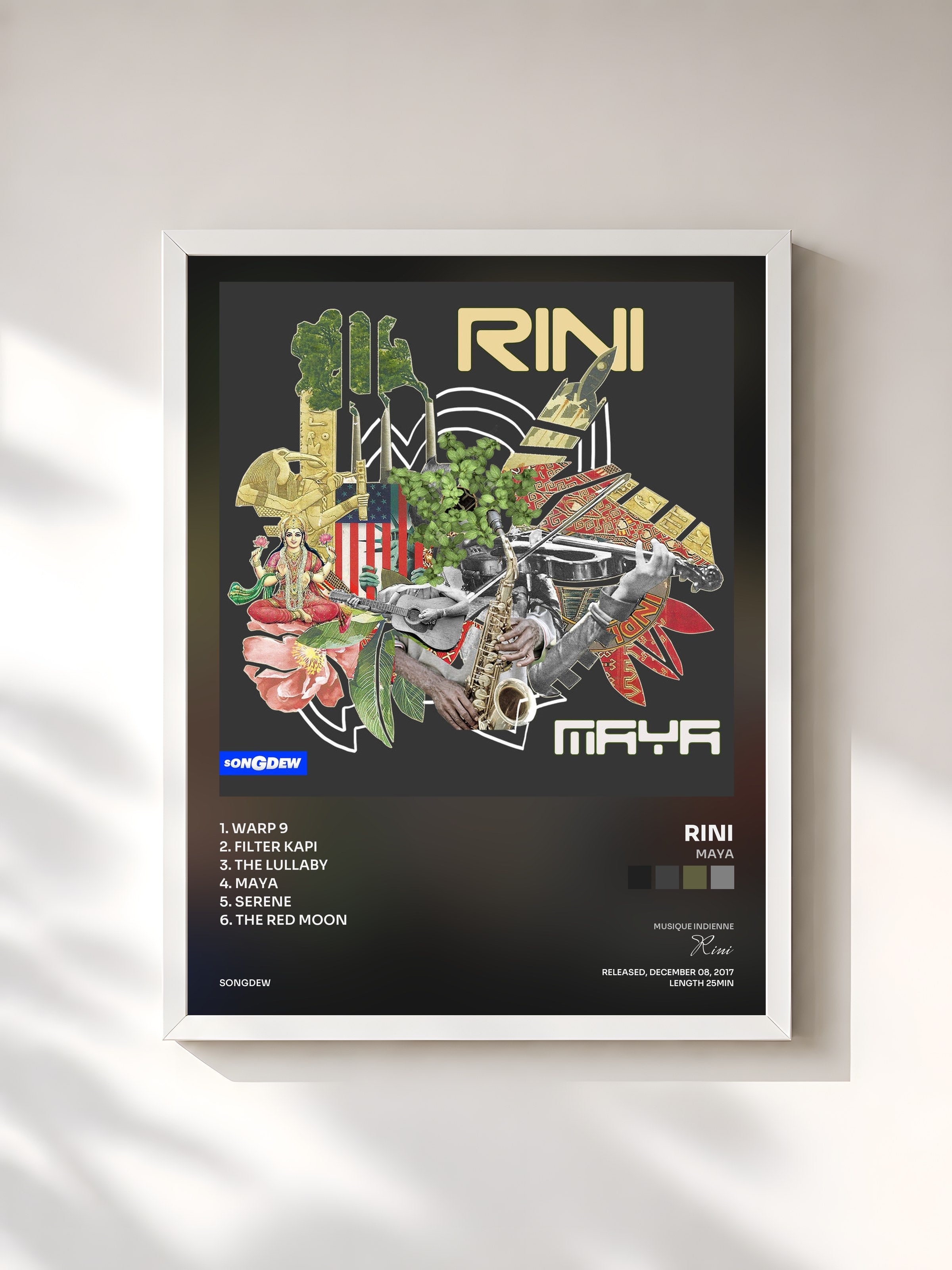 #blanc Tableau de l'album Maya de Rini, cadre blanc, imprimé et encadré en France