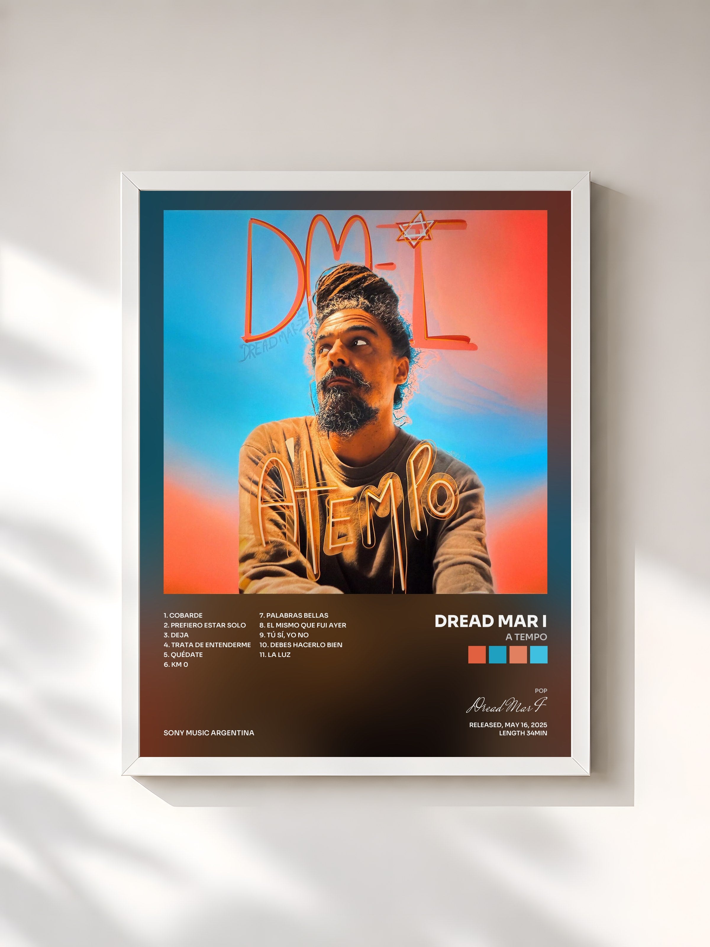 #blanc Tableau de l'album A Tempo de Dread Mar I, cadre blanc, imprimé et encadré en France