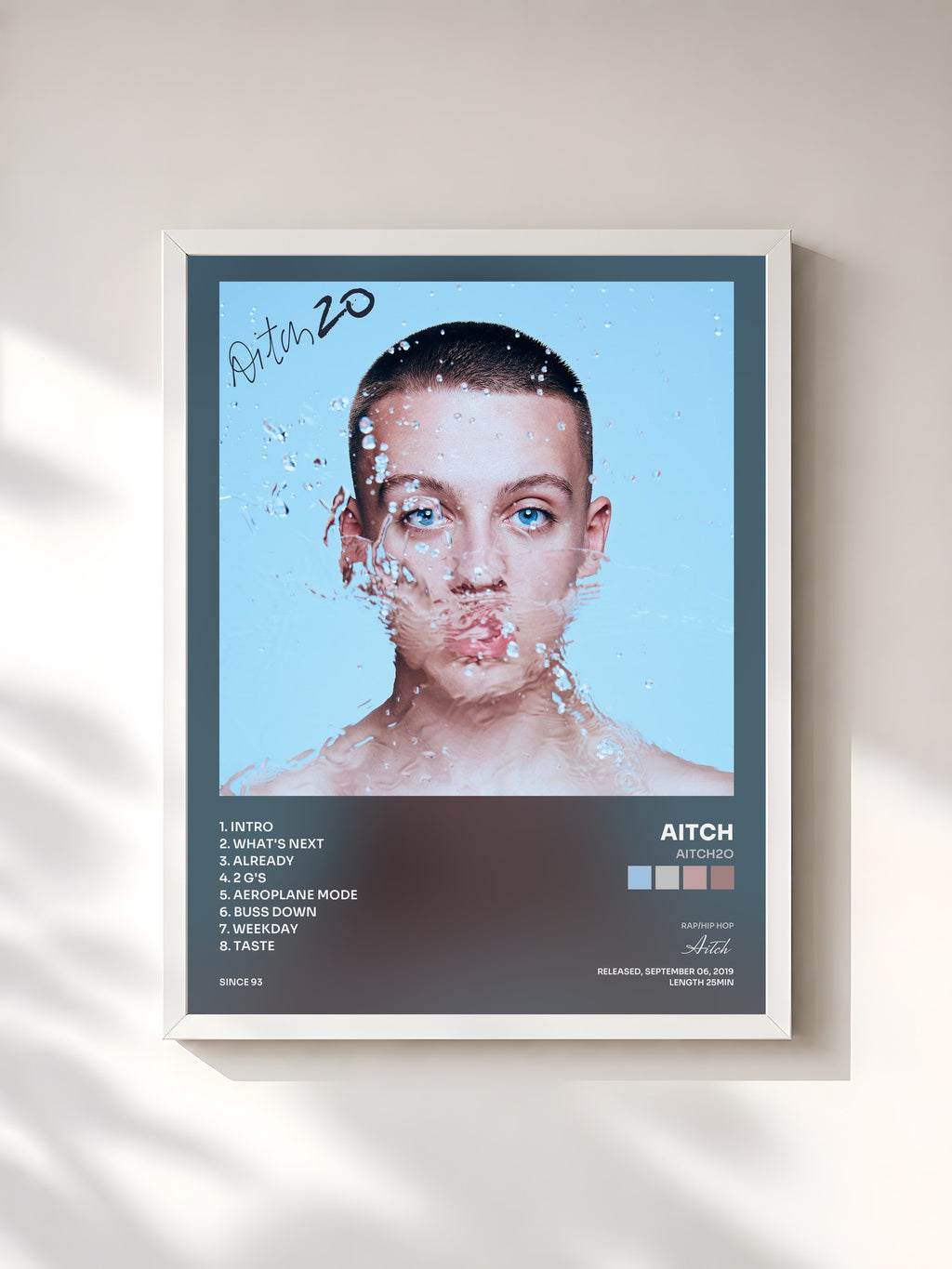 #blanc AitcH2O by Aitch as a framed art print, white frame, printed and framed in France